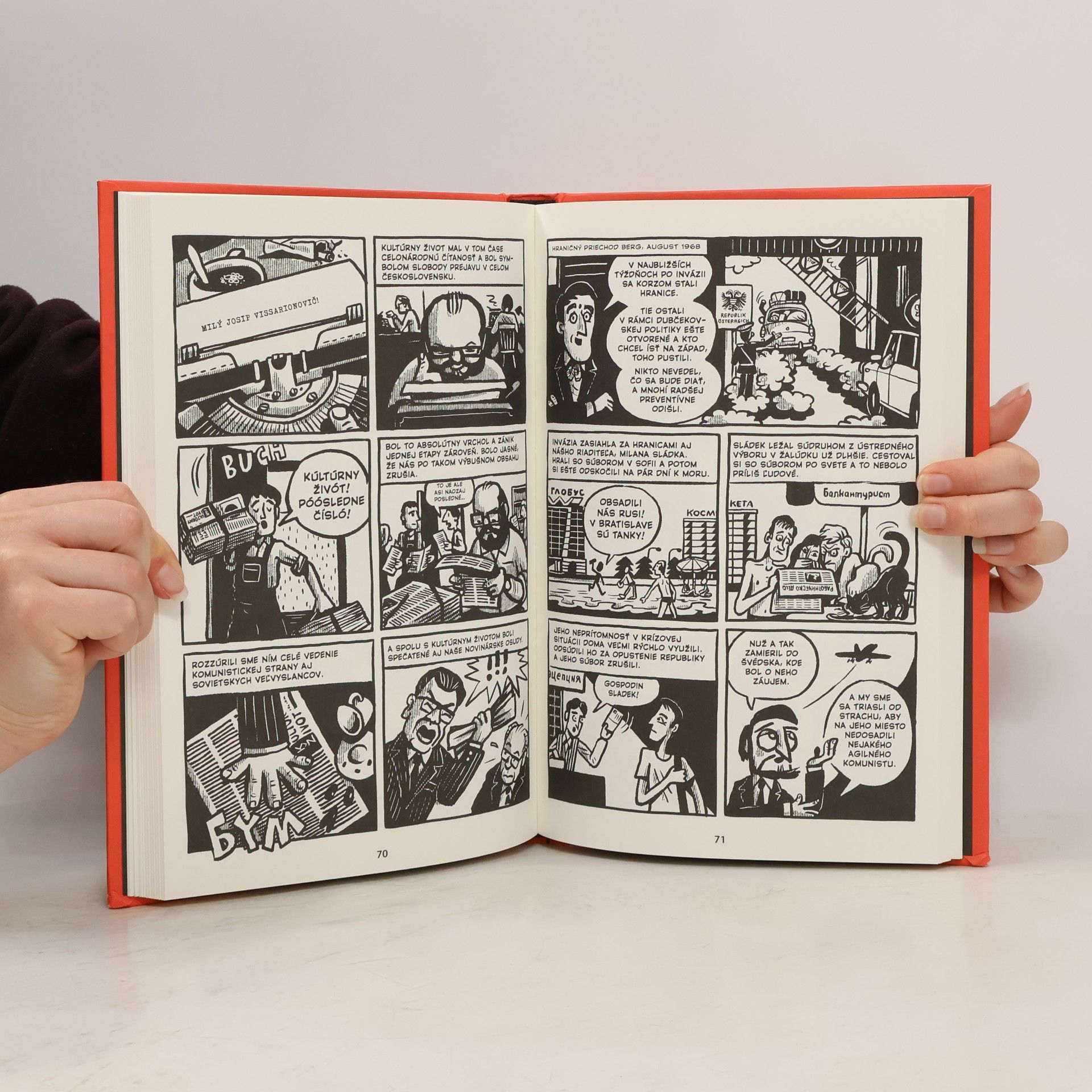 Ďuro Balogh Radostná správa. Komiksový príbeh Lasicu a Satinského z čias, ktoré humoru nepriali