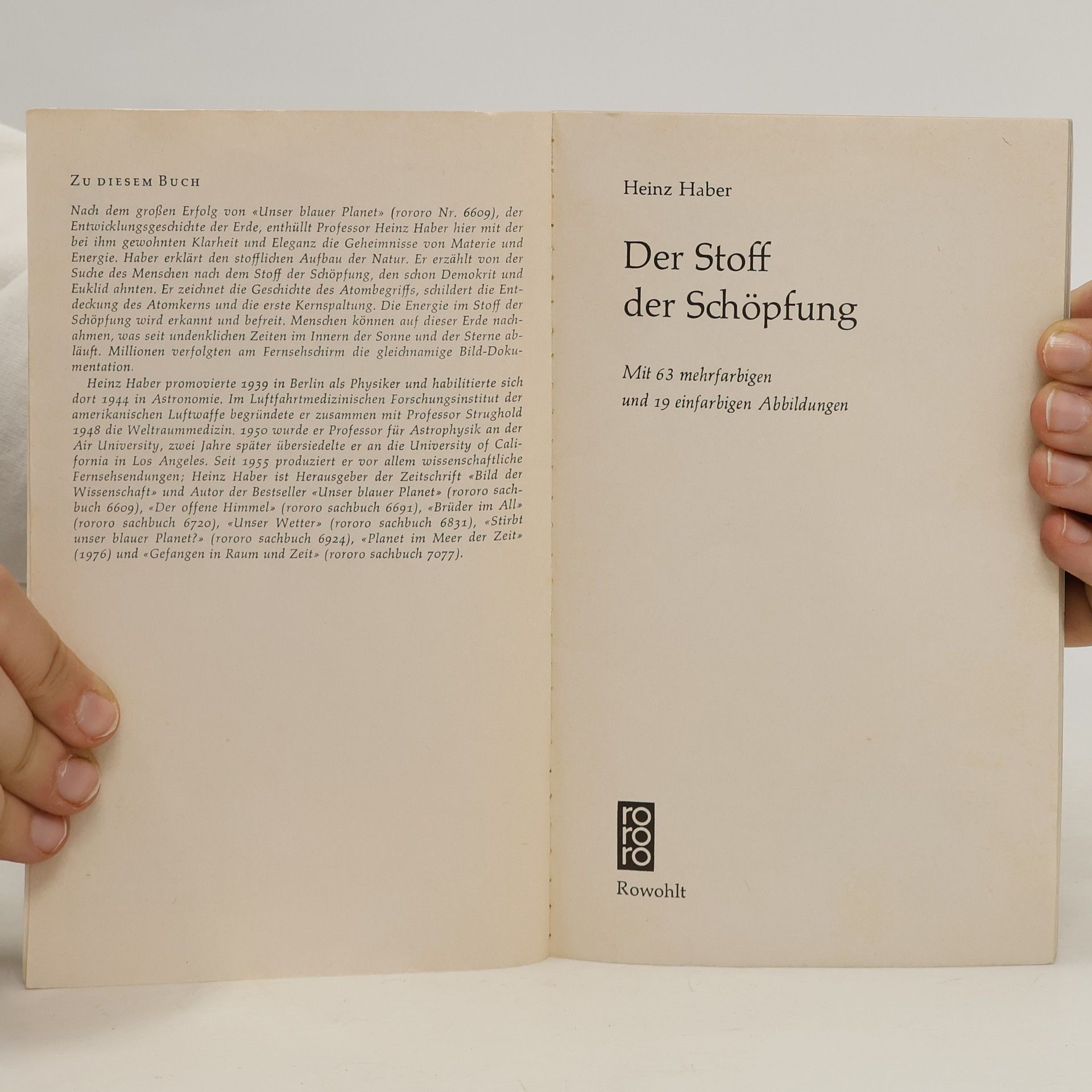 Heinz Haber Der Stoff der Schöpfung