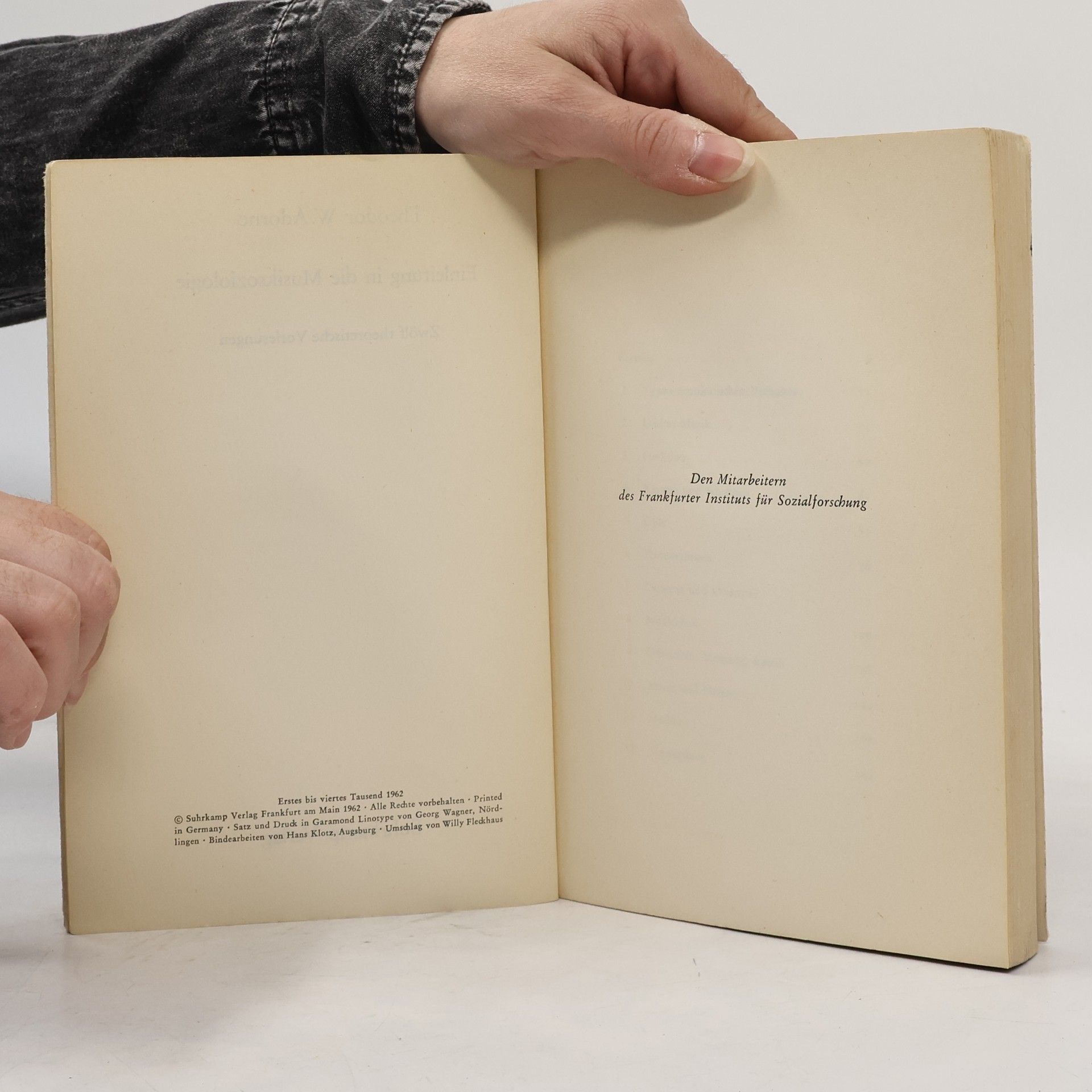 Theodor W. Adorno Einleitung in die Musiksoziologie