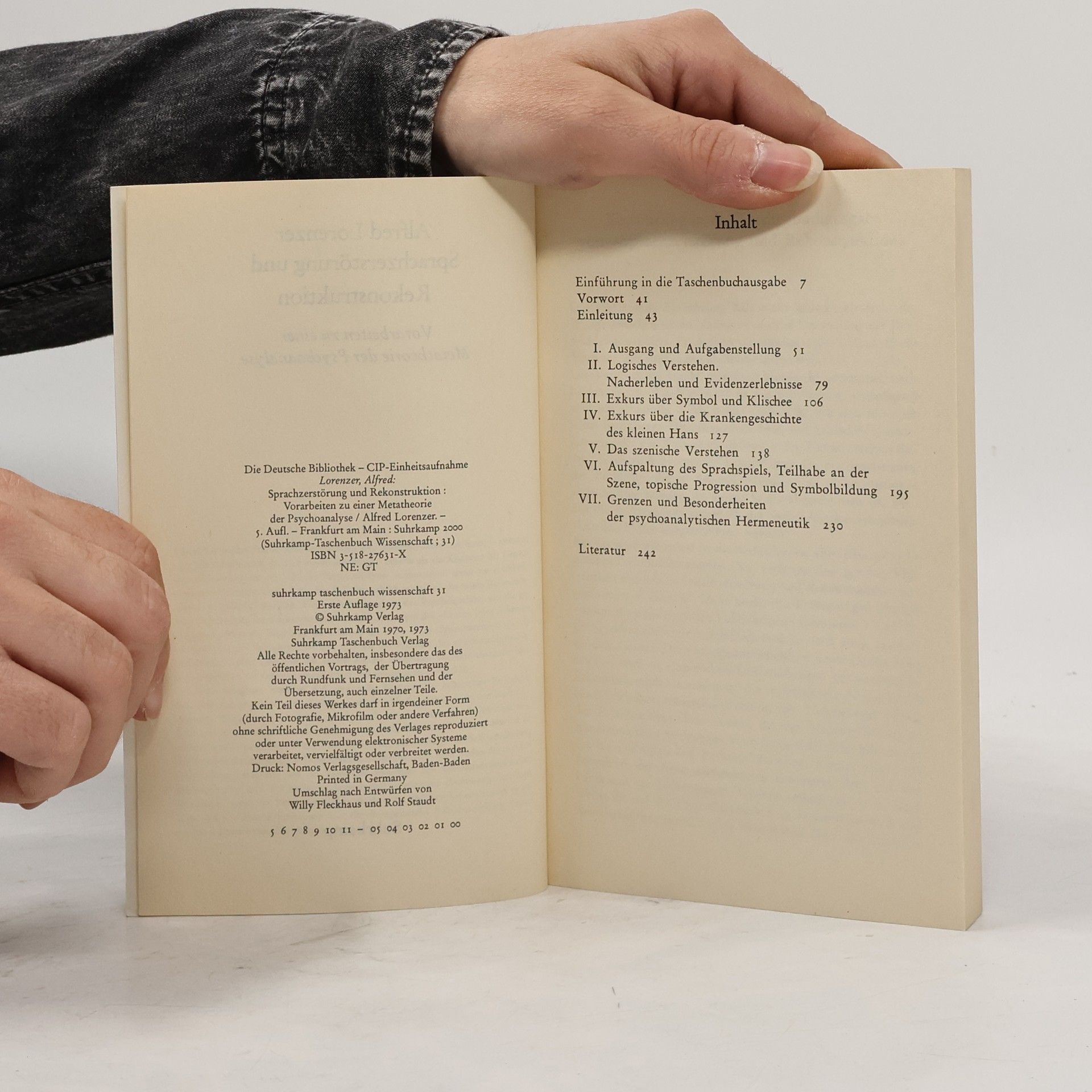 Alfred Lorenzer Suhrkamp Taschenbuch Wissenschaft - 31: Sprachzerstörung und Rekonstruktion