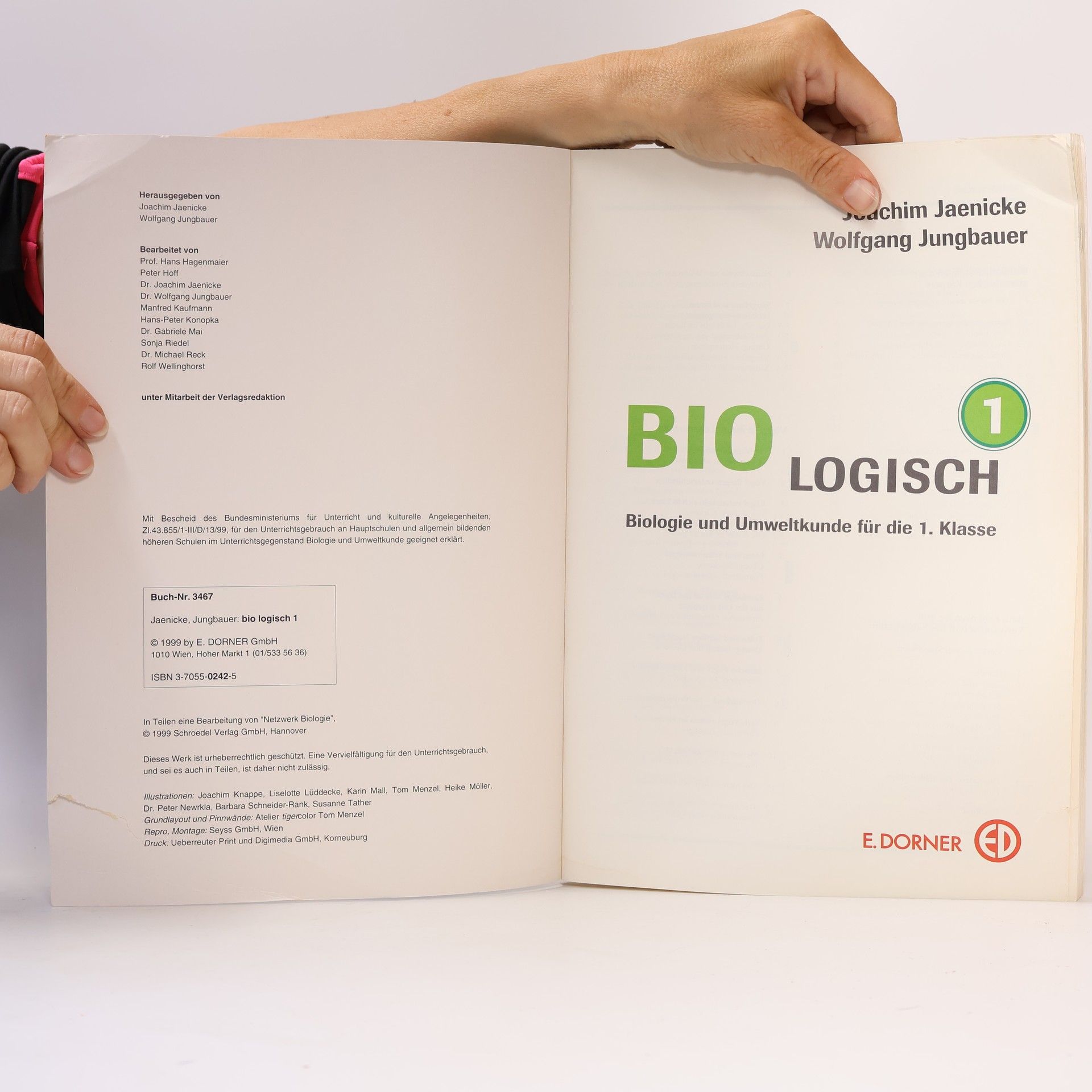 Joachim Jaenicke BIO LOGISCH Biologie und Umweltkunde für die 1. Klasse