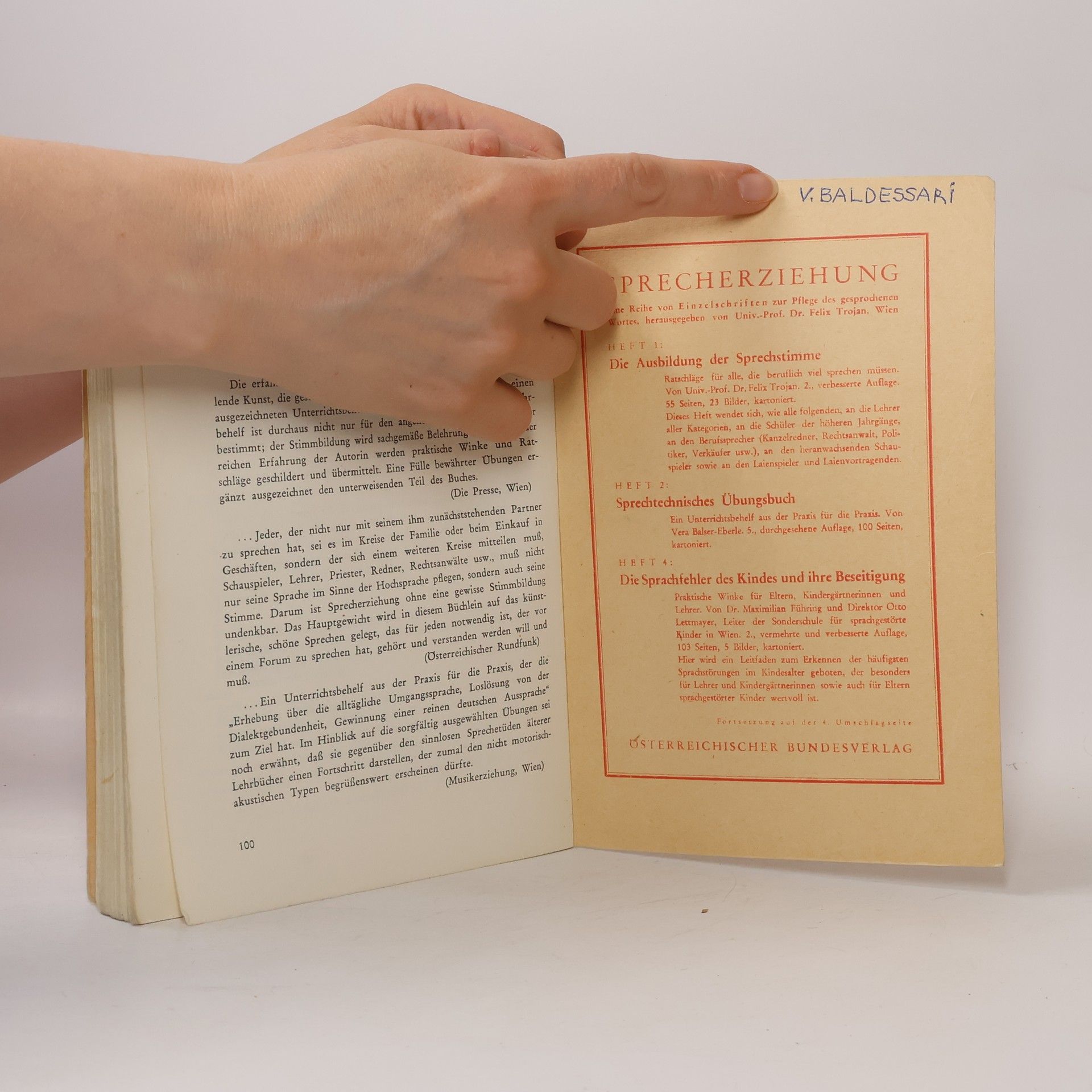 Vera Balser Eberle Sprechtechnisches Übungsbuch