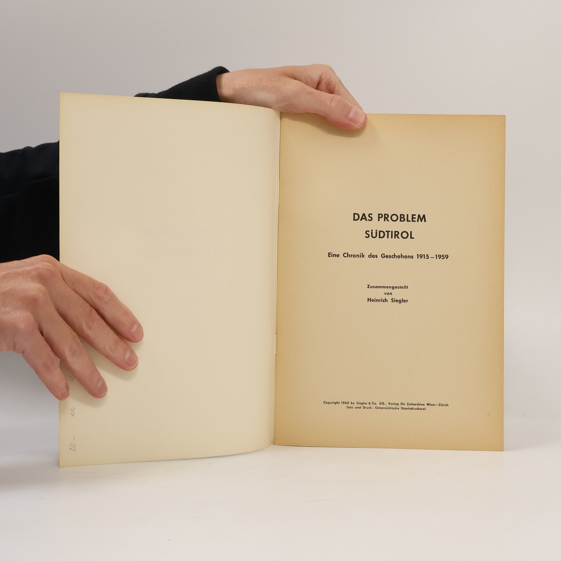 Heinrich Siegler Das Problem Sudtirol