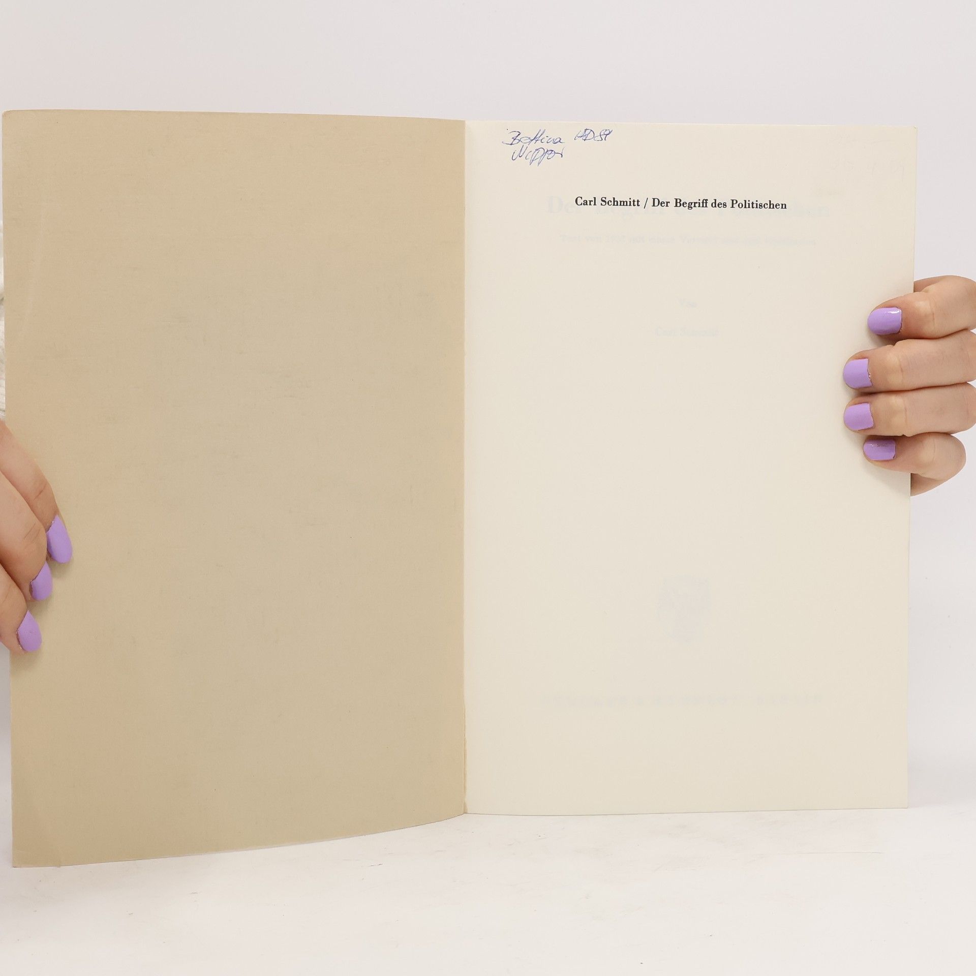 Carl Schmitt Der Begriff des Politischen
