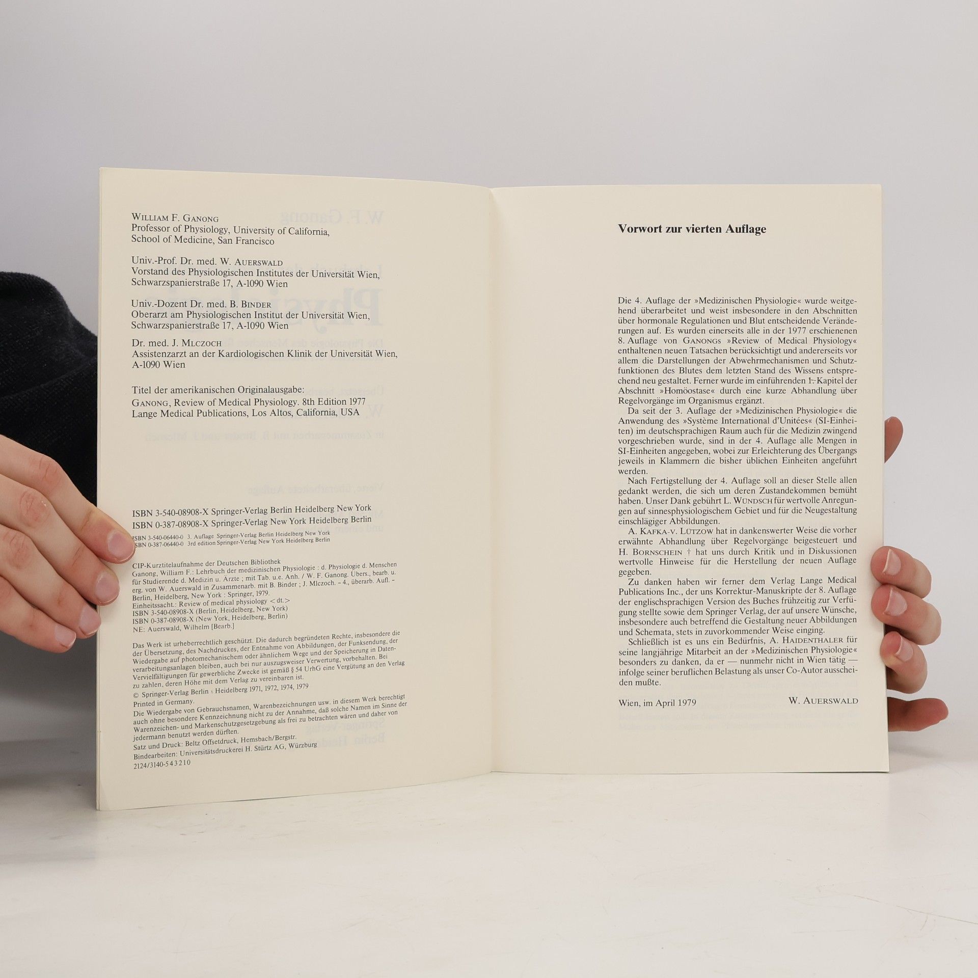 William F. Ganong Lehrbuch der Medizinischen Physiologie