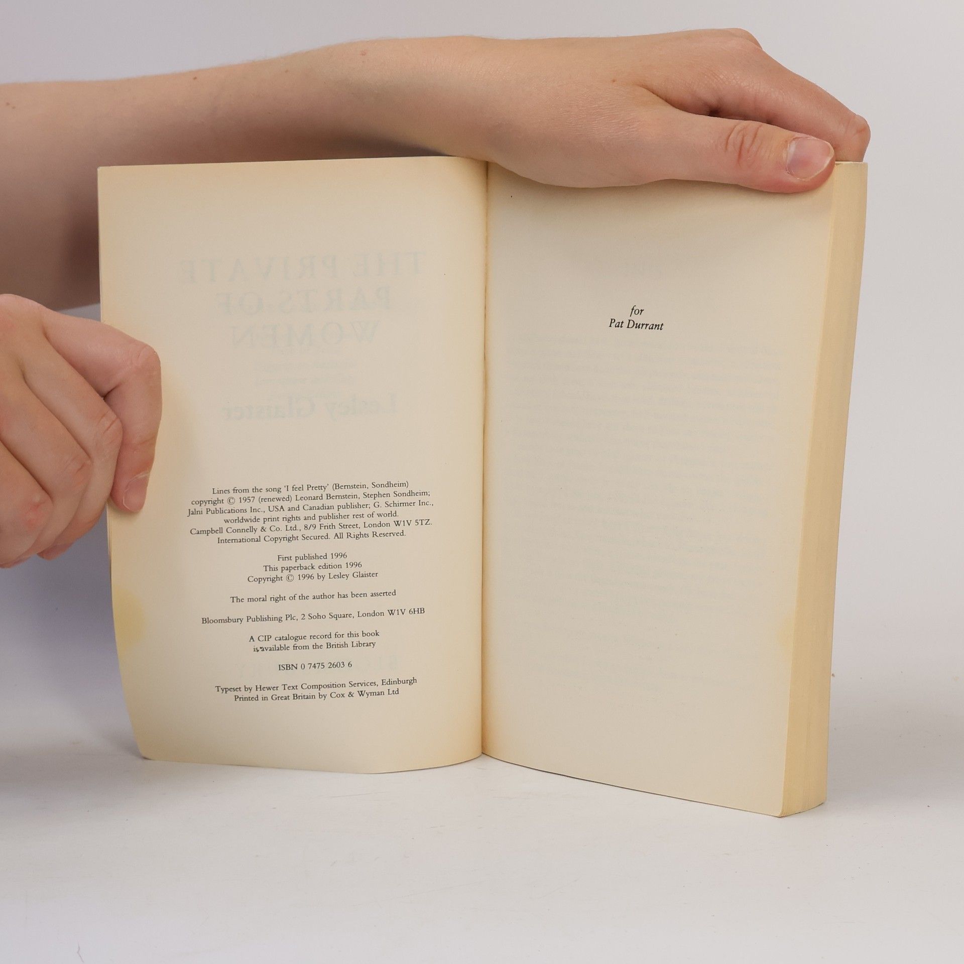 Lesley Glaister The Private Parts of Women