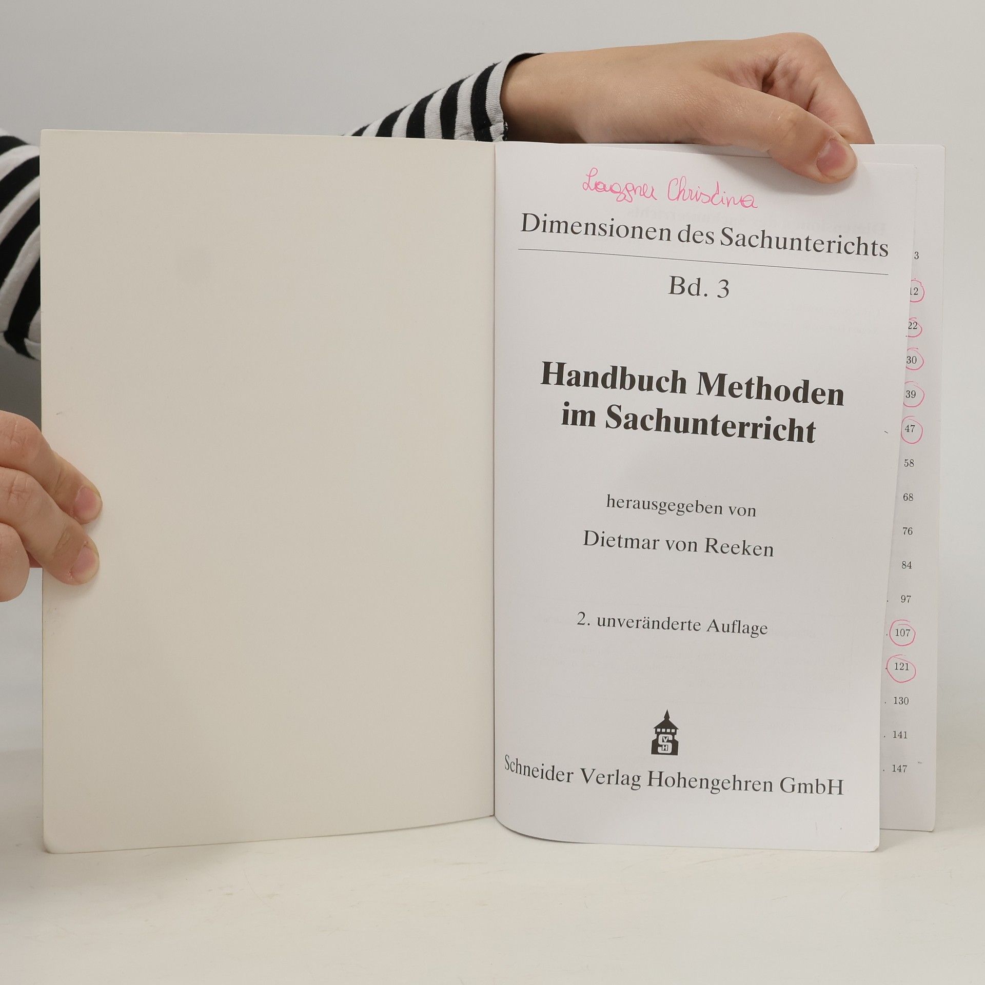 Dietmar von Reeken Handbuch Methoden im Sachunterricht