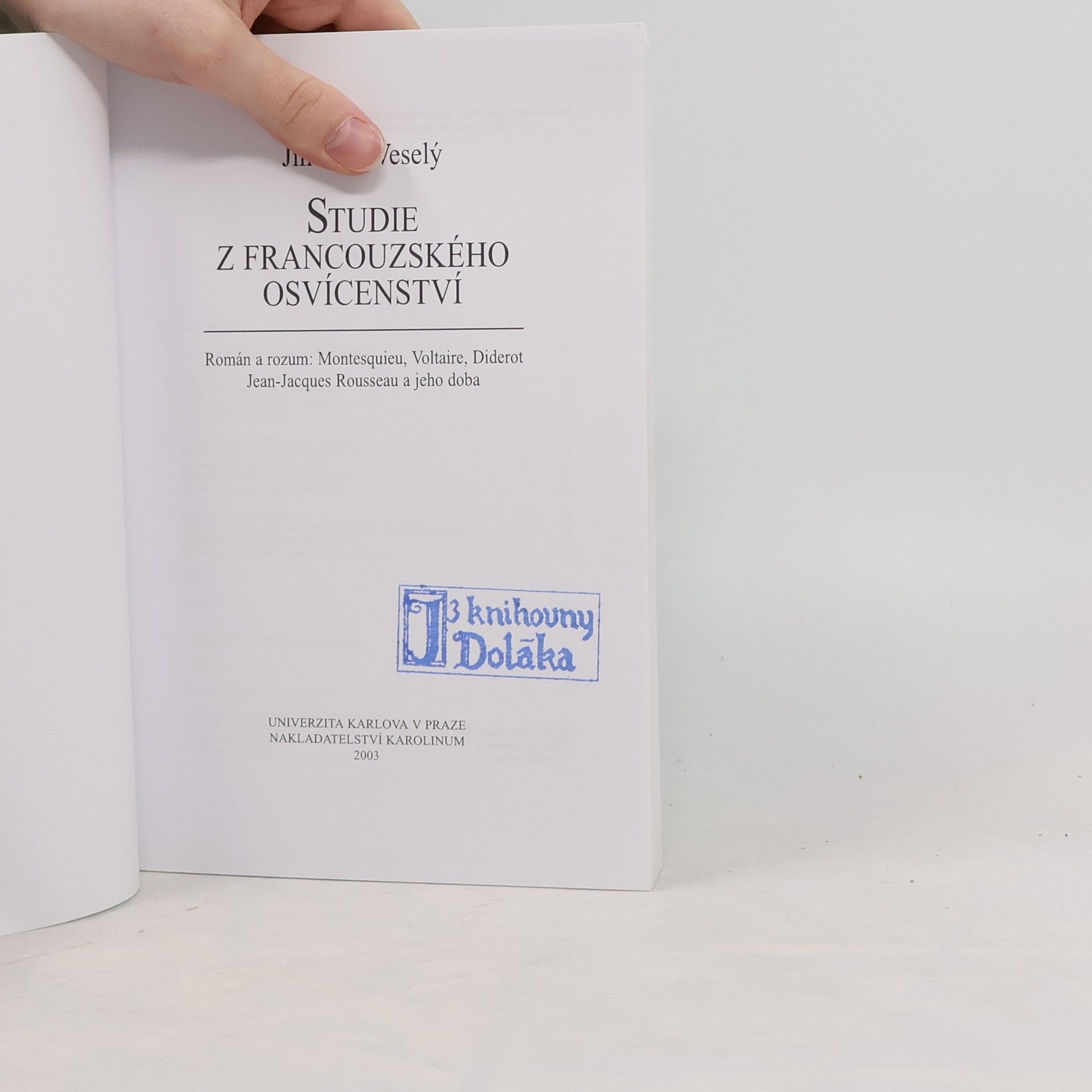 Jindřich Veselý Studie z francouzského osvícenství