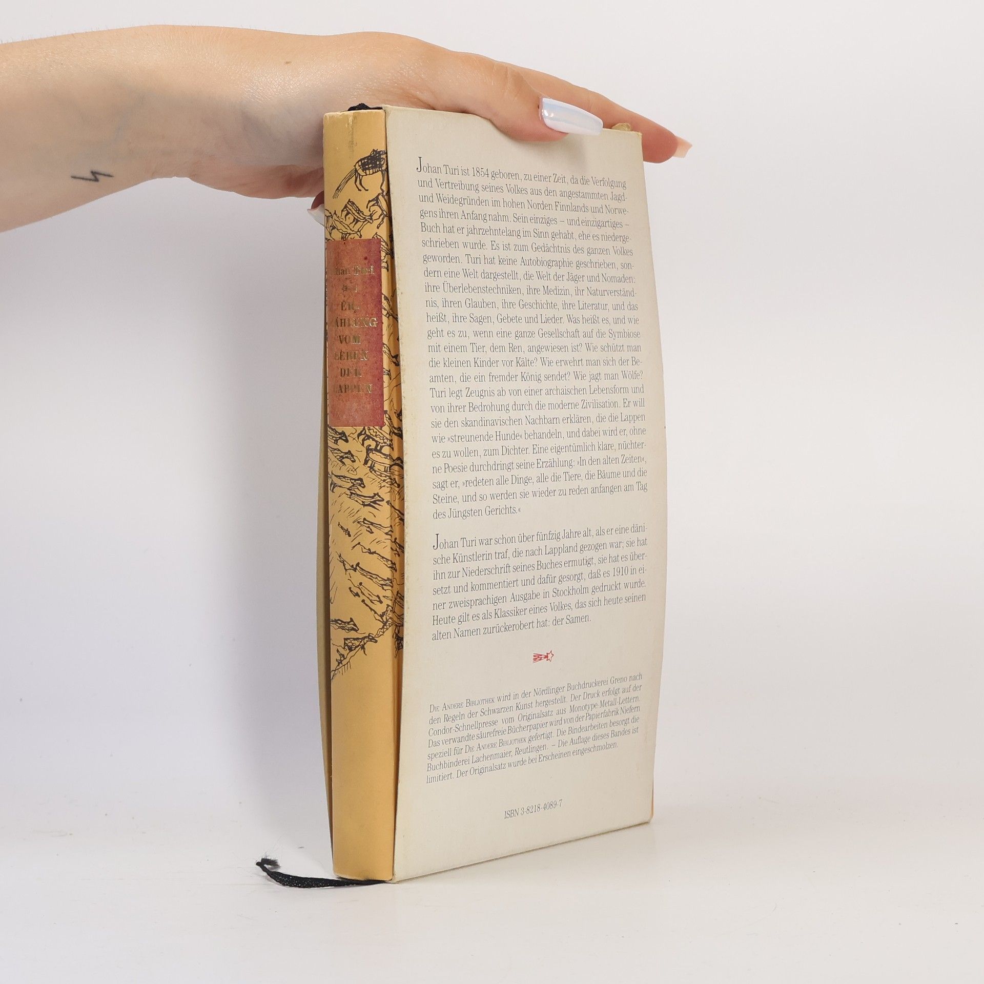 Johan Turi Die Andere Bibliothek - 89: Erzählung vom Leben der Lappen - Einmalige, limitierte Ausg.