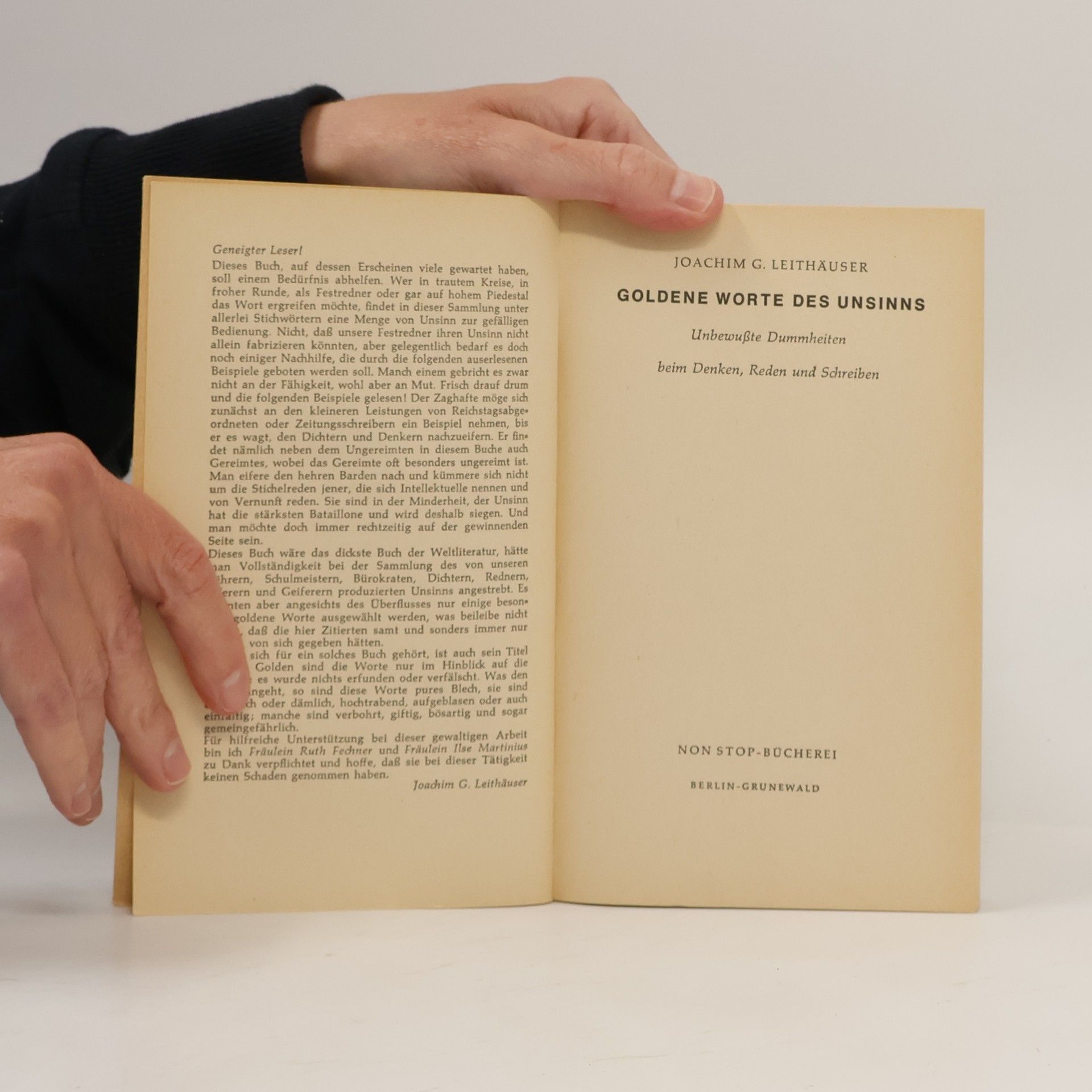 Joachim G. Leithäuser Goldene Worte des Unsinns