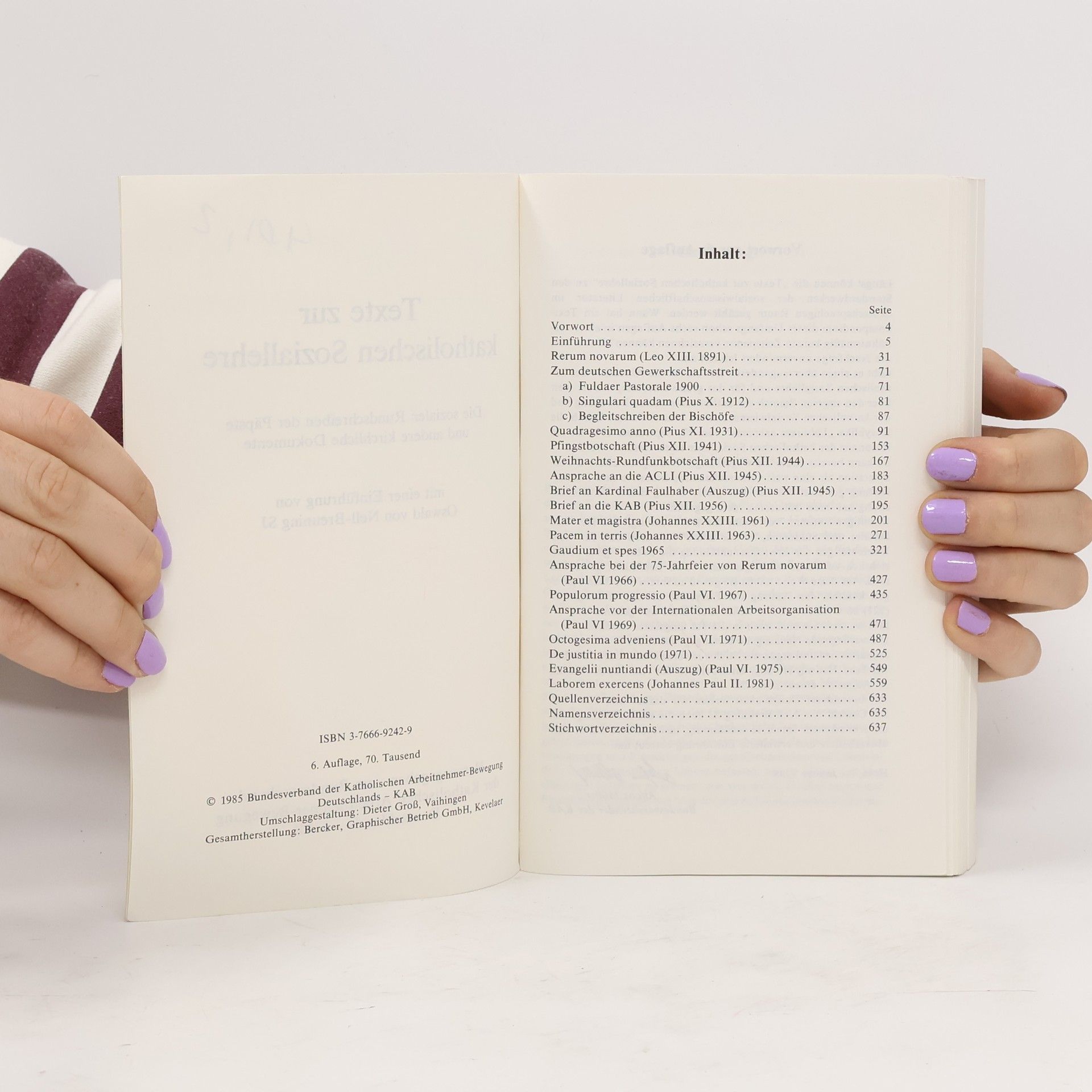 Oswald von Nell-Breuning Texte zur katholischen Soziallehre