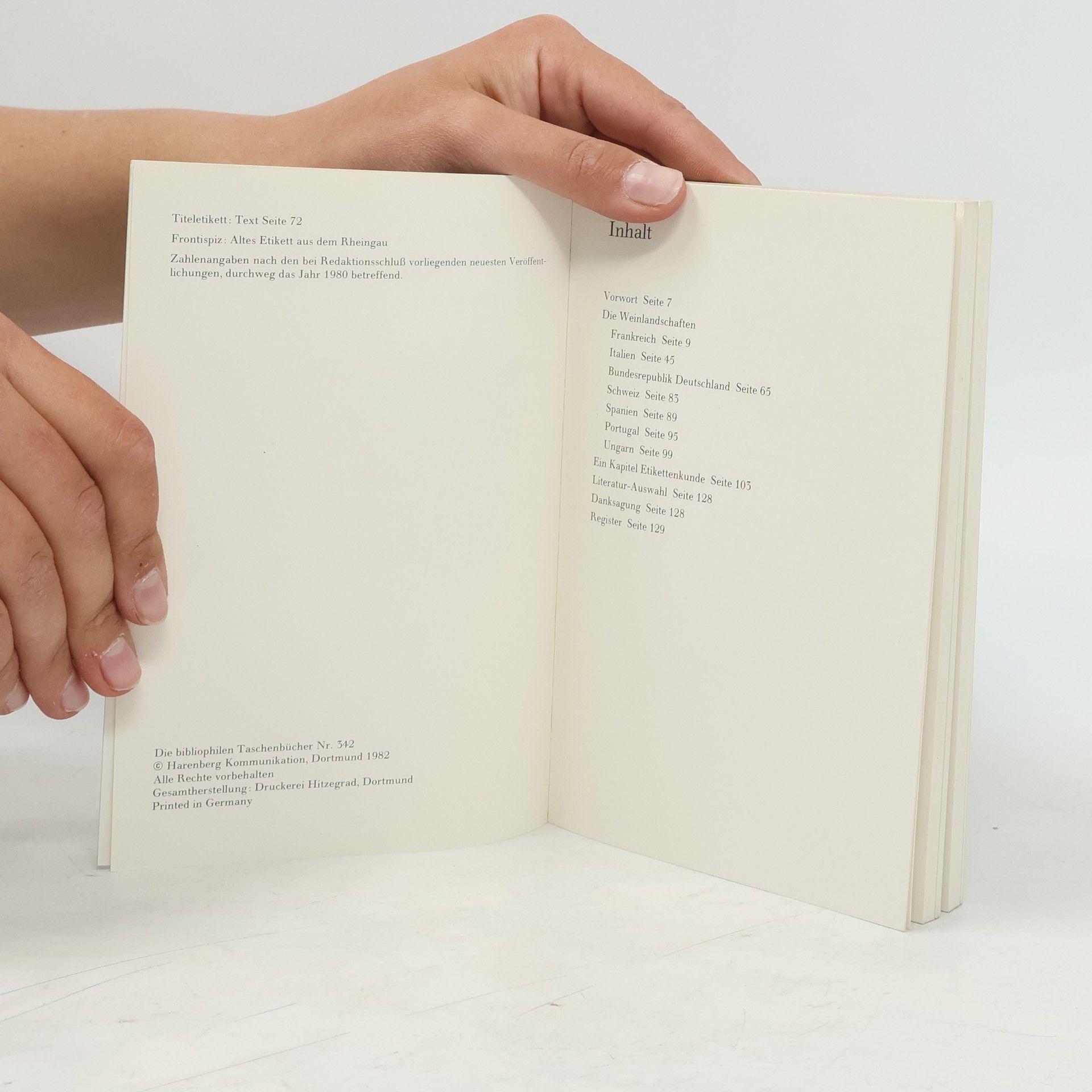 Rolf L. Temming Die bibliophilen Taschenbücher - 342: Aus dem Stammbuch des Weines