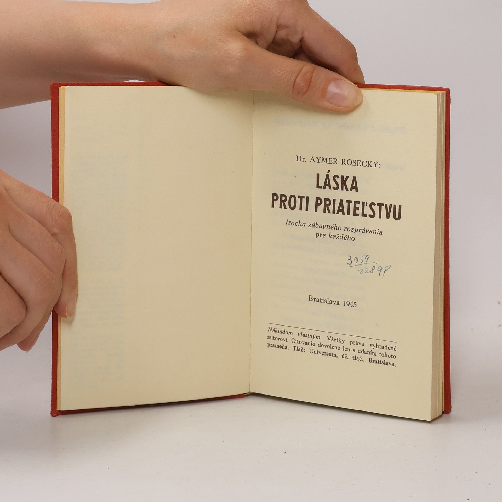Aymer Rosecký Láska proti priateľstvu