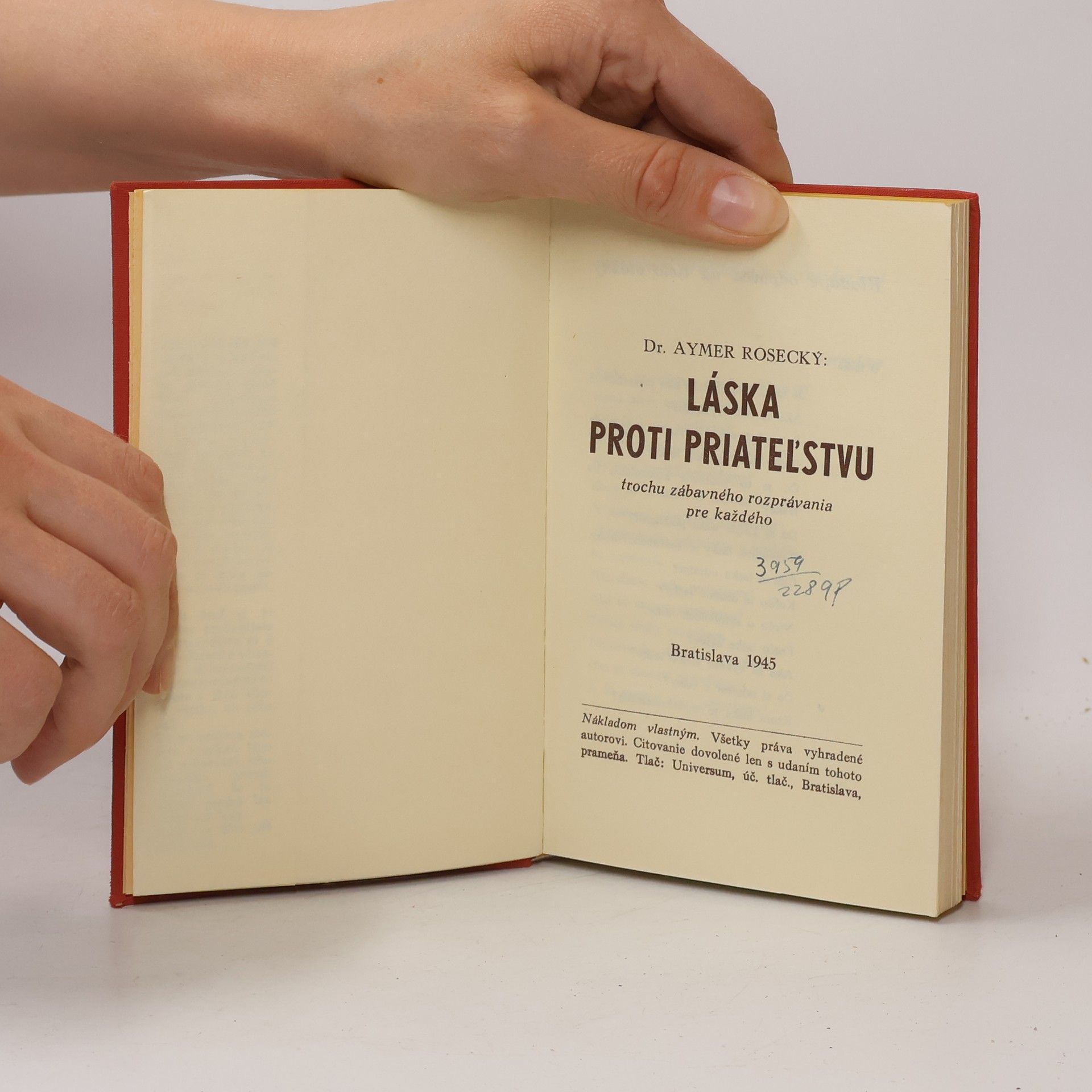 Aymer Rosecký Láska proti priateľstvu