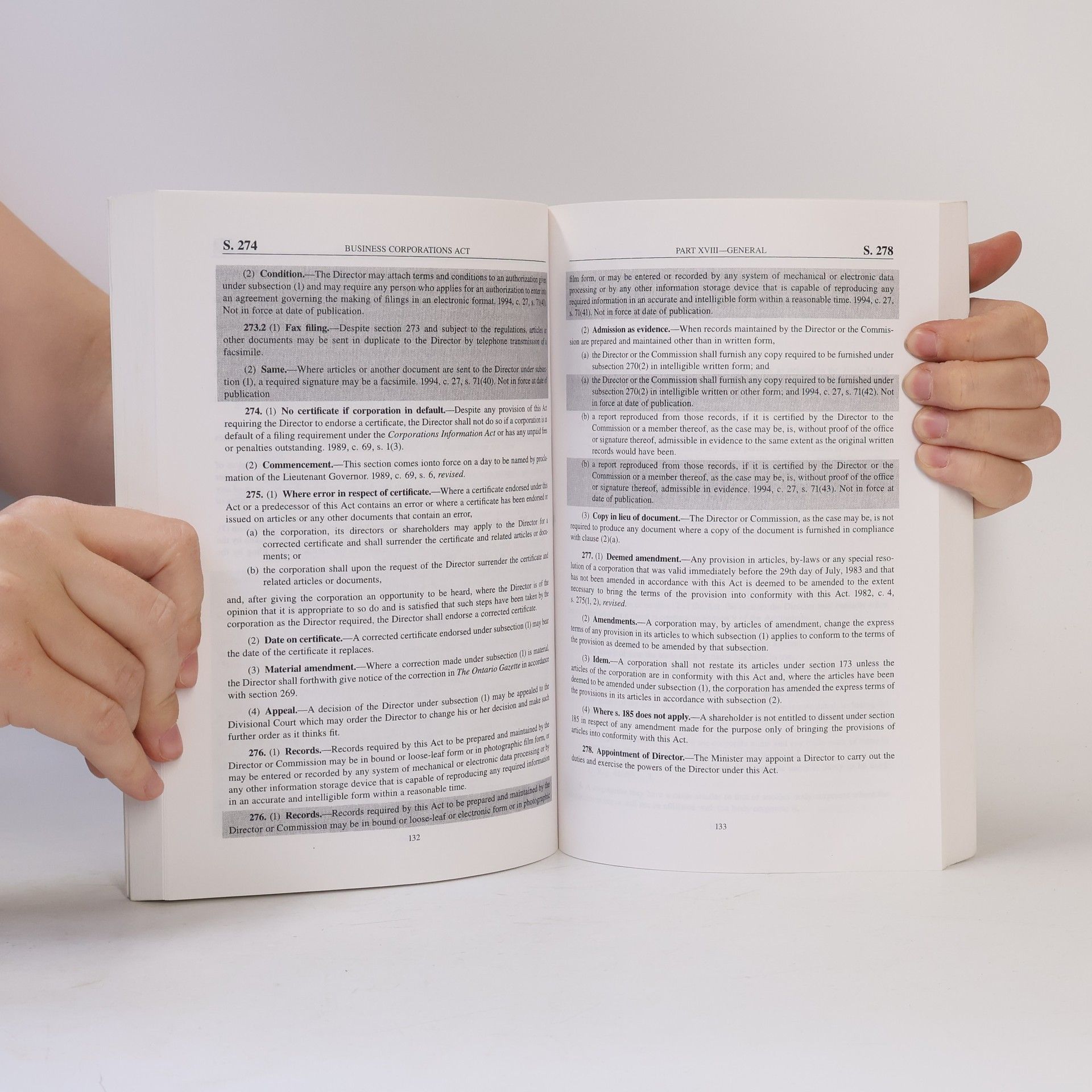 Consolidated Ontario Business Corporations Act, Related Statutes and Regulations 1997