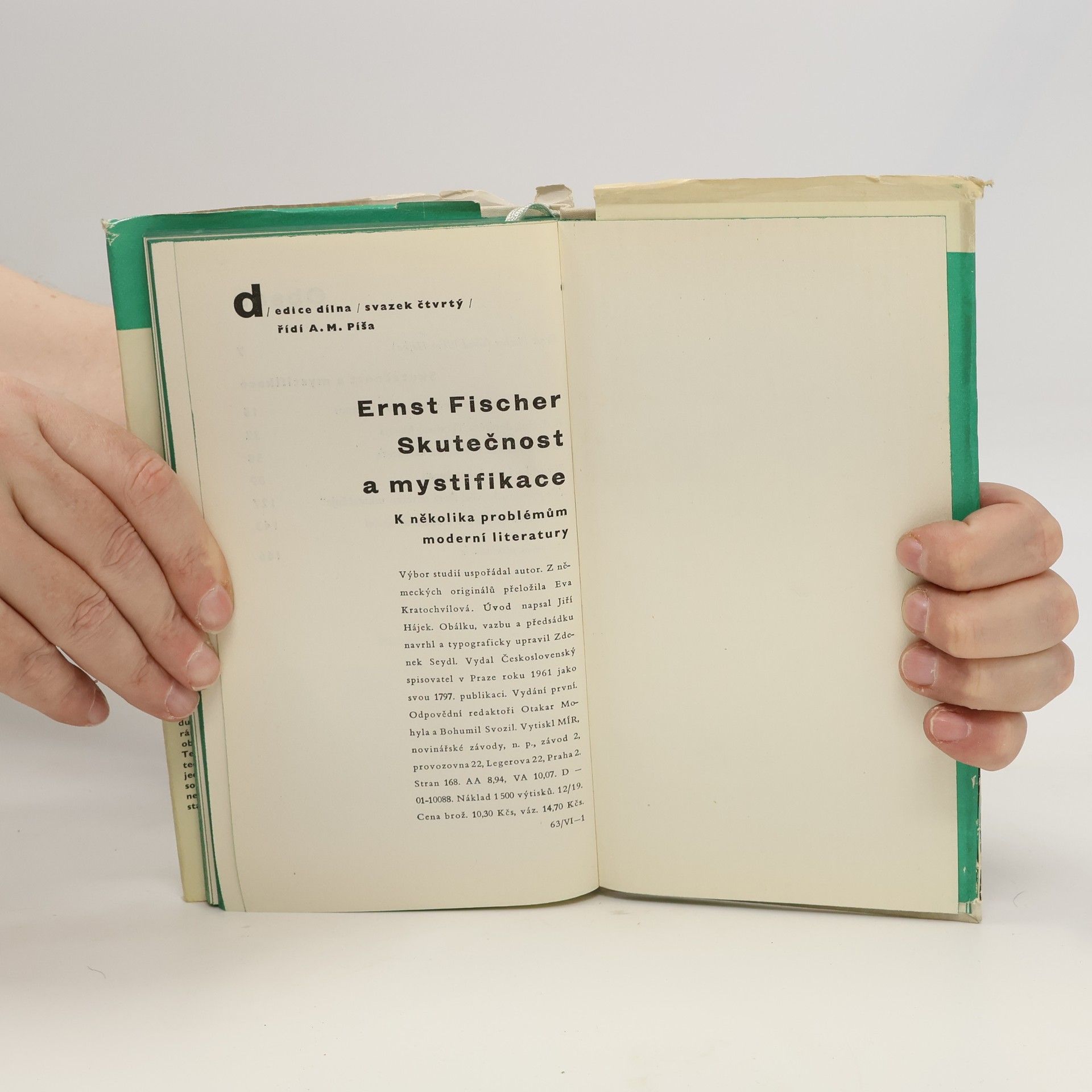 Ernst Fischer Skutečnost a mystifikace – K několika problémům moderní literatury