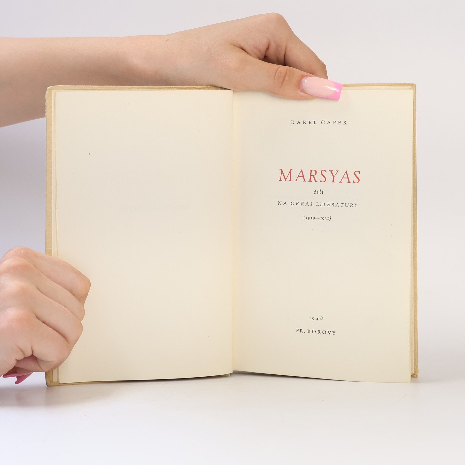 Karel Čapek Marsyas čili na okraj literatury 1919-1931