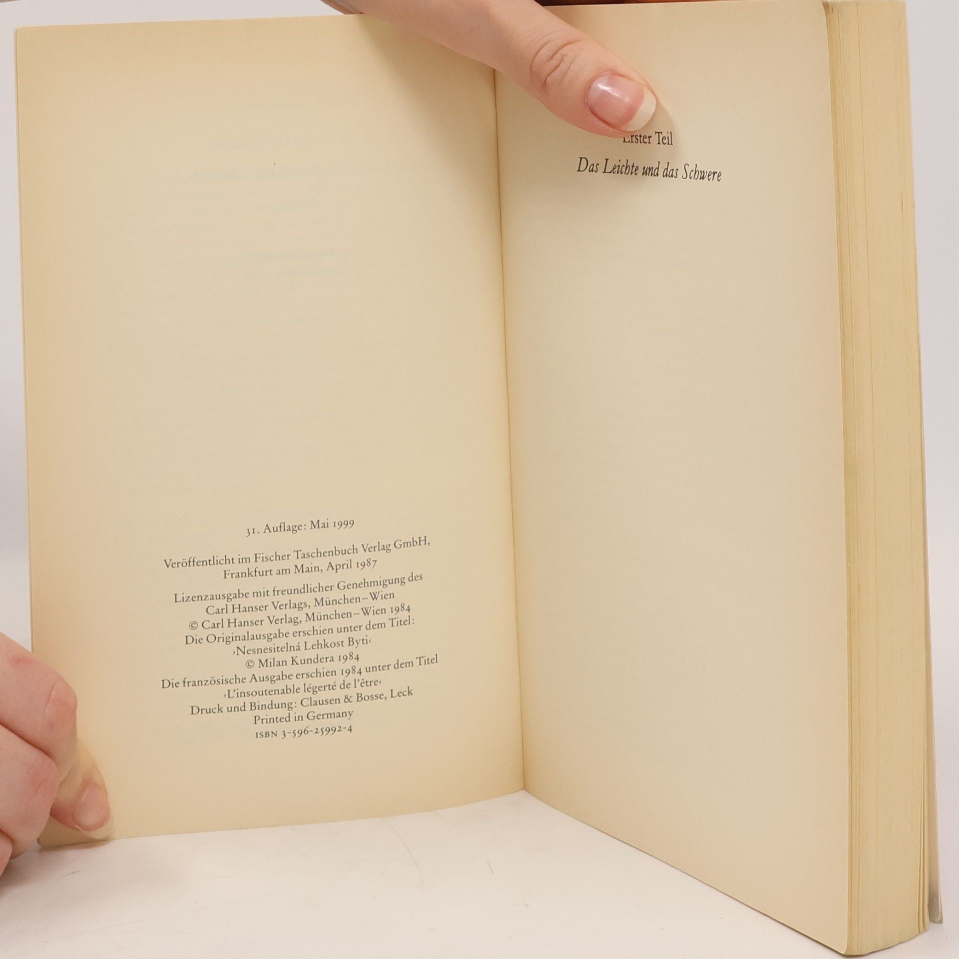 Milan Kundera Die Unertragliche Leichtigkeit des Seins