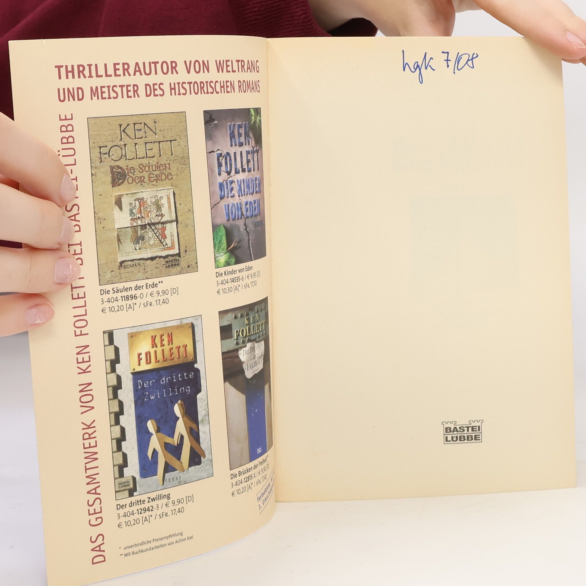 Ken Follett Das zweite Gedächtnis