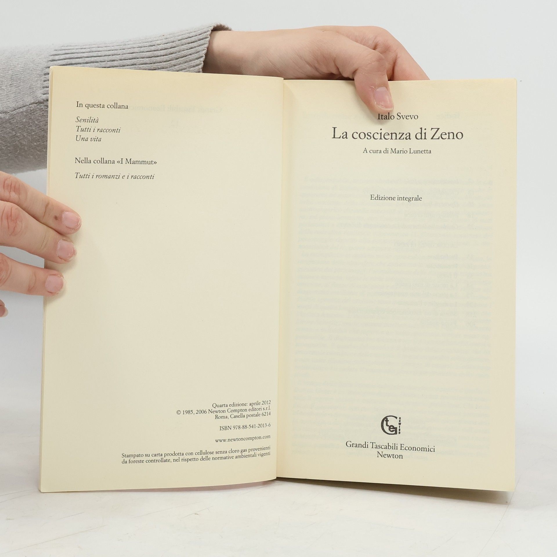 Italo Svevo Grandi Tascabili Economici Newton Narrativa - 12: La coscienza di Zeno