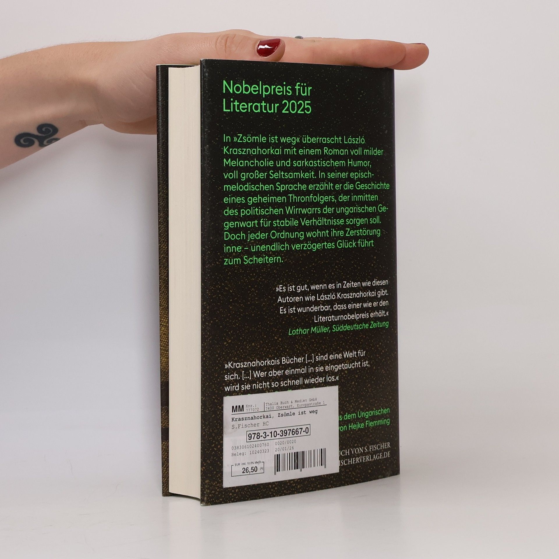 László Krasznahorkai Zsömle ist weg: Roman | Nobelpreis für Literatur 2025