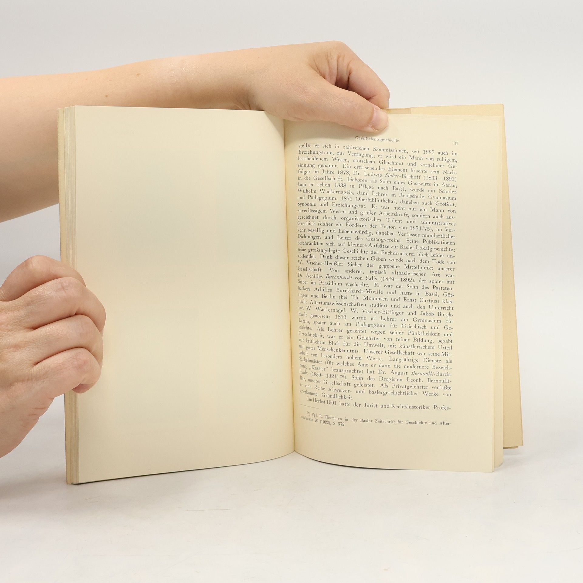 Eduard His Geschichte der Historischen und Antiquarischen Gesellschaft zu Basel 1836-1936