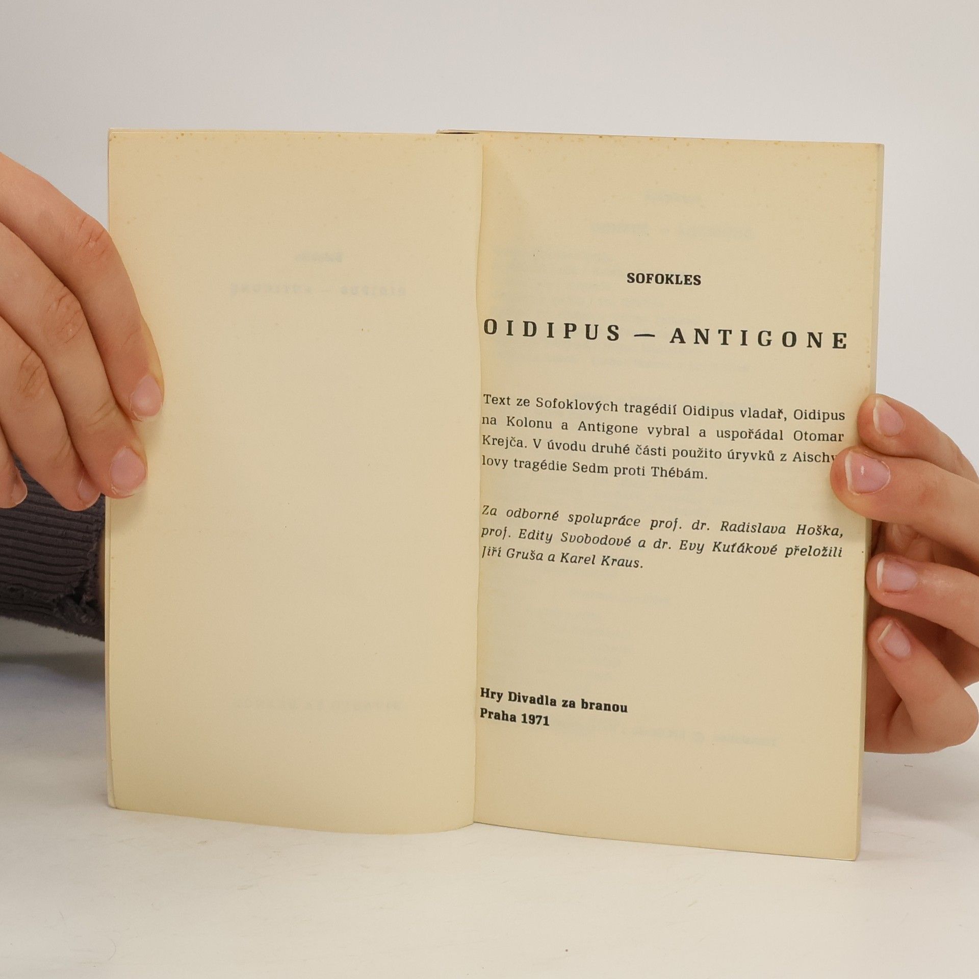 Sophokles Oidipus. Antigone