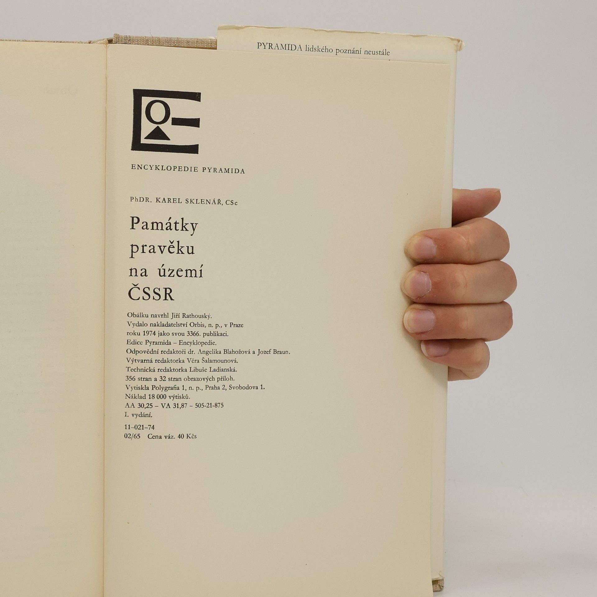 Karel Sklenář Památky pravěku na území ČSSR