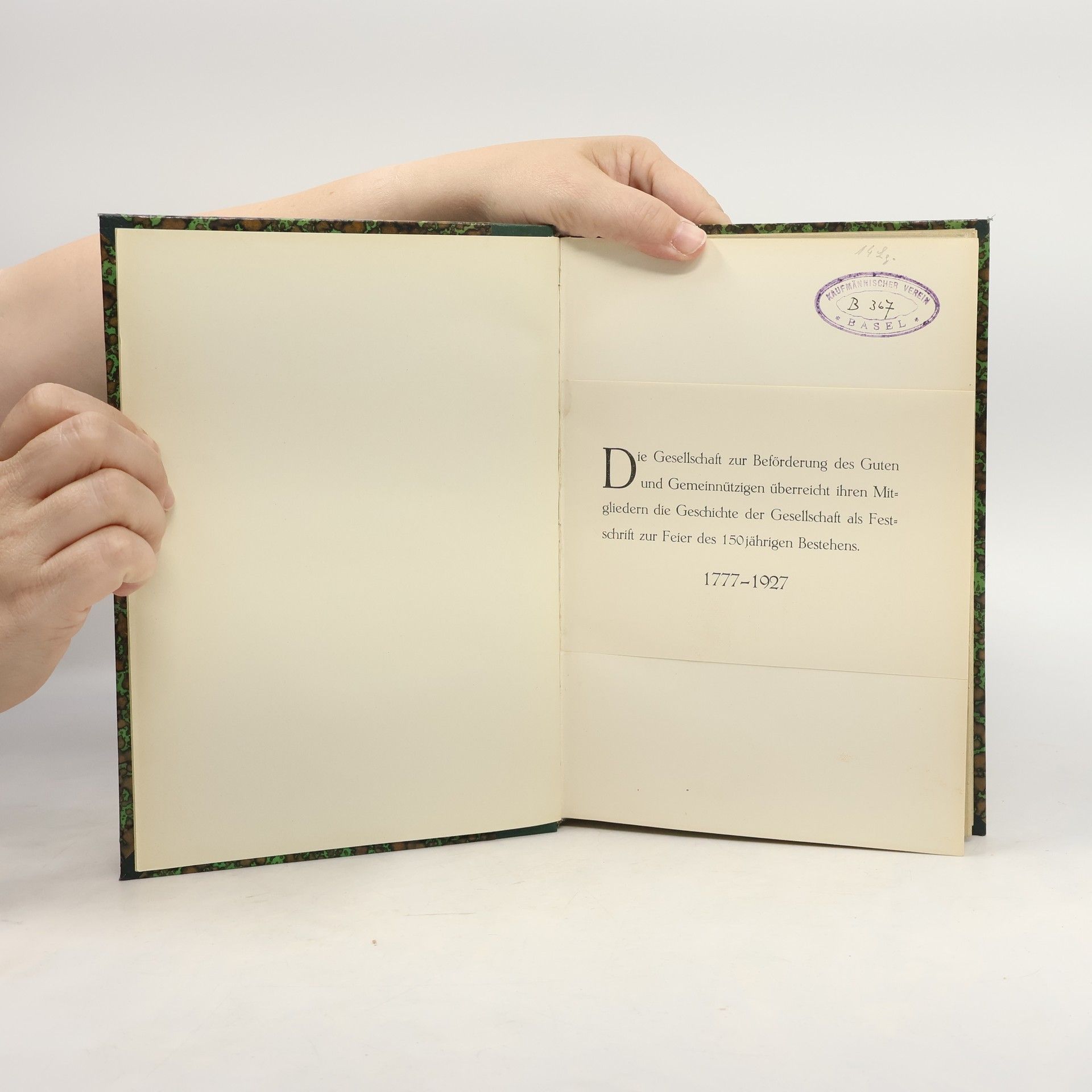 Paul Siegfried Geschichte der Gemeinnützigen Gesellschaft in Basel von 1777-1926