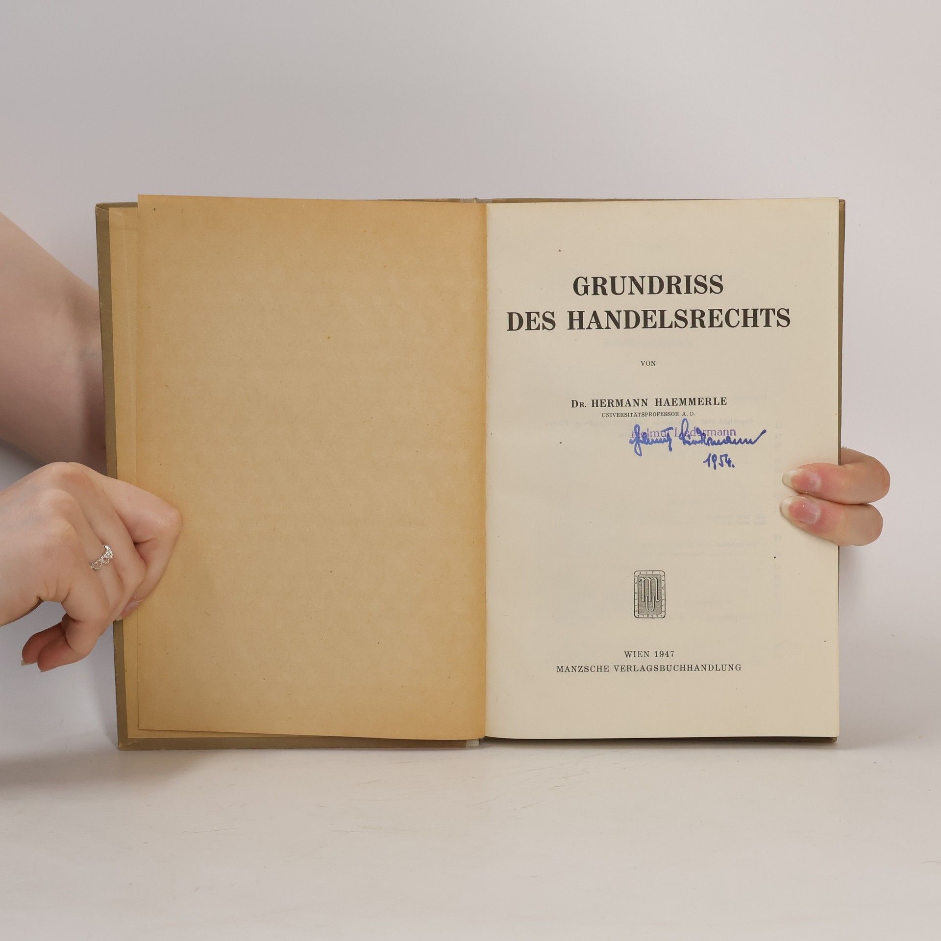 Hermann Haemmerle Grundriss des Handelsrechts