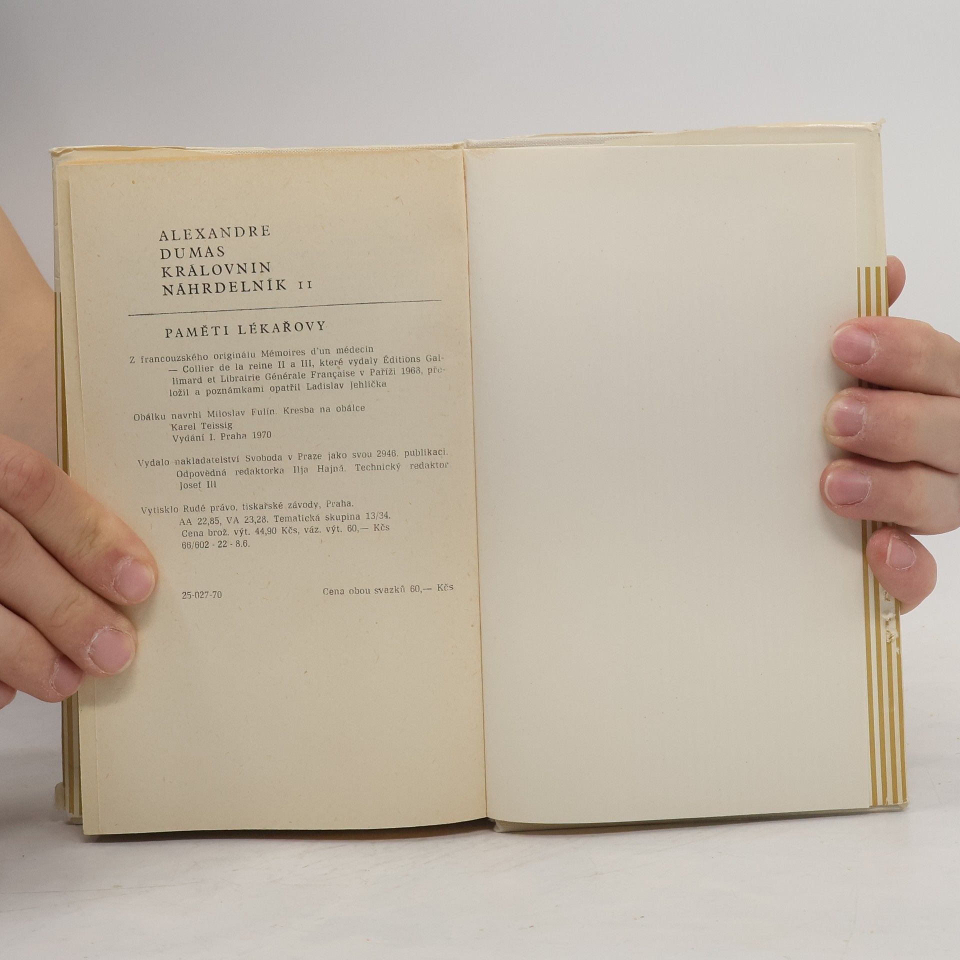 Alexandre Dumas starší Paměti lékařovi VI. Královnin náhrdelník II