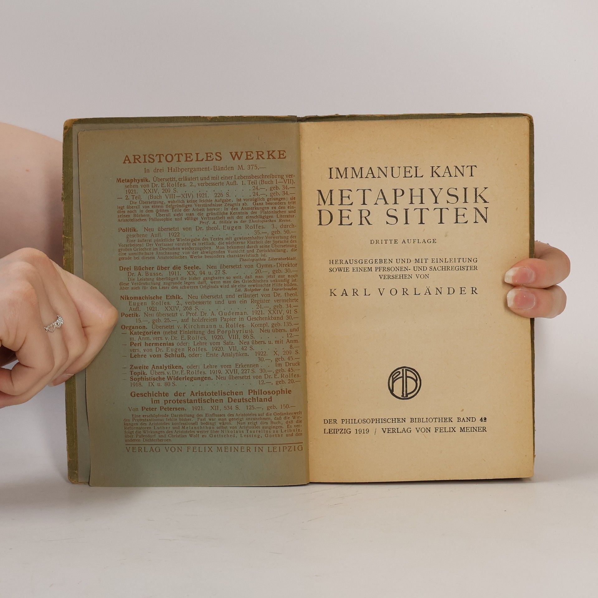 Immanuel Kant Metaphysik der Sitten