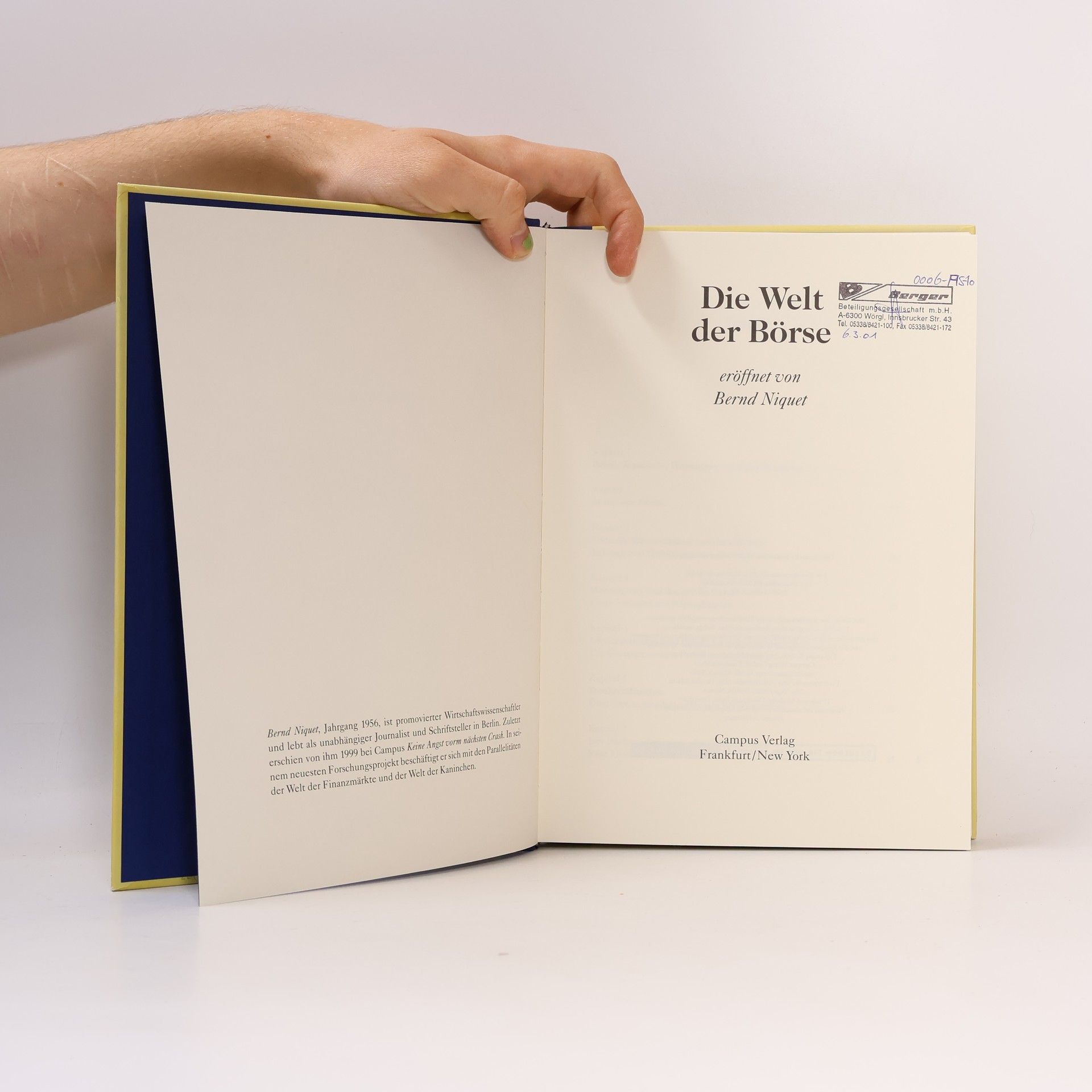Bernd Niquet Die Welt der Börse