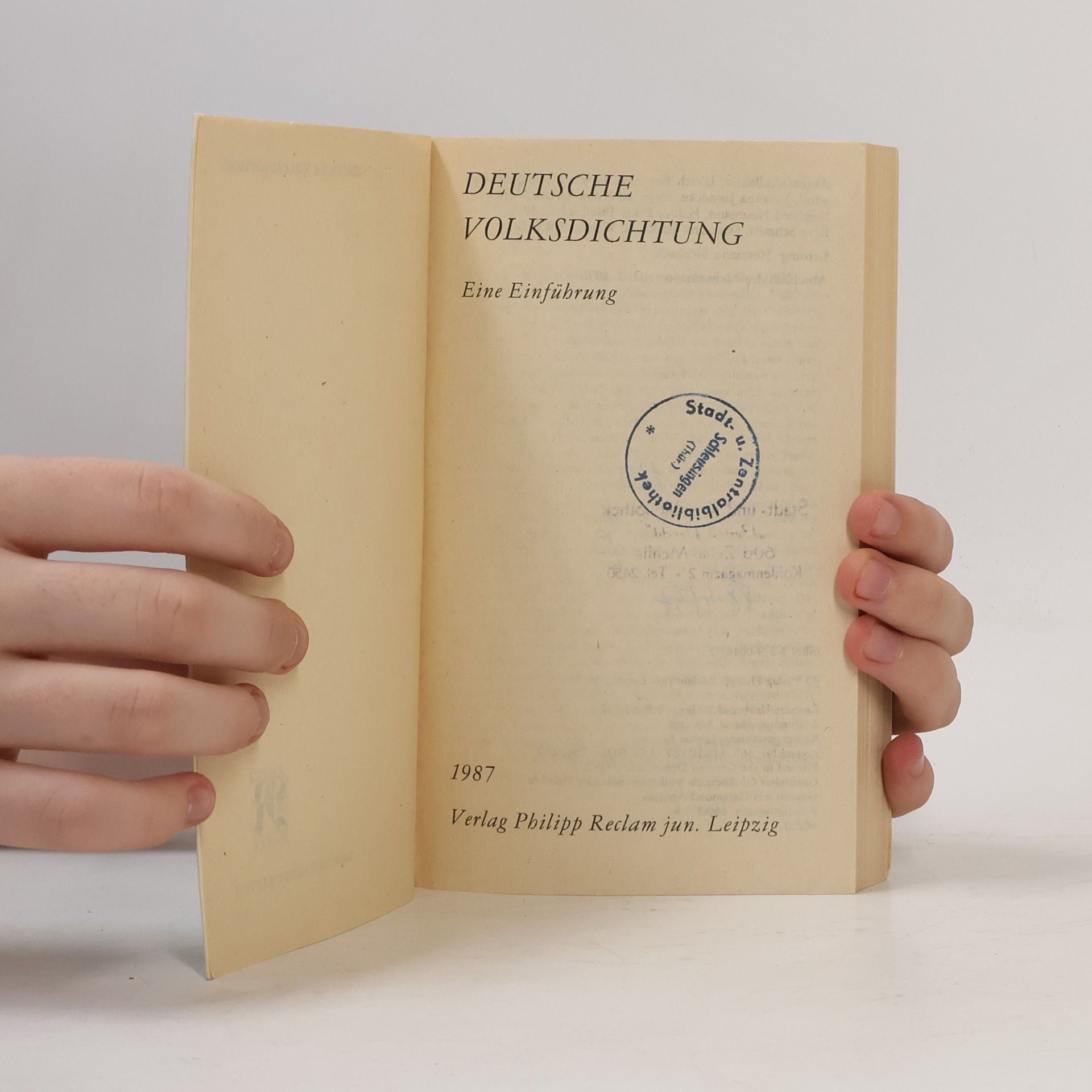 Various authors Deutsche Volksdichtung. Eine Einführung