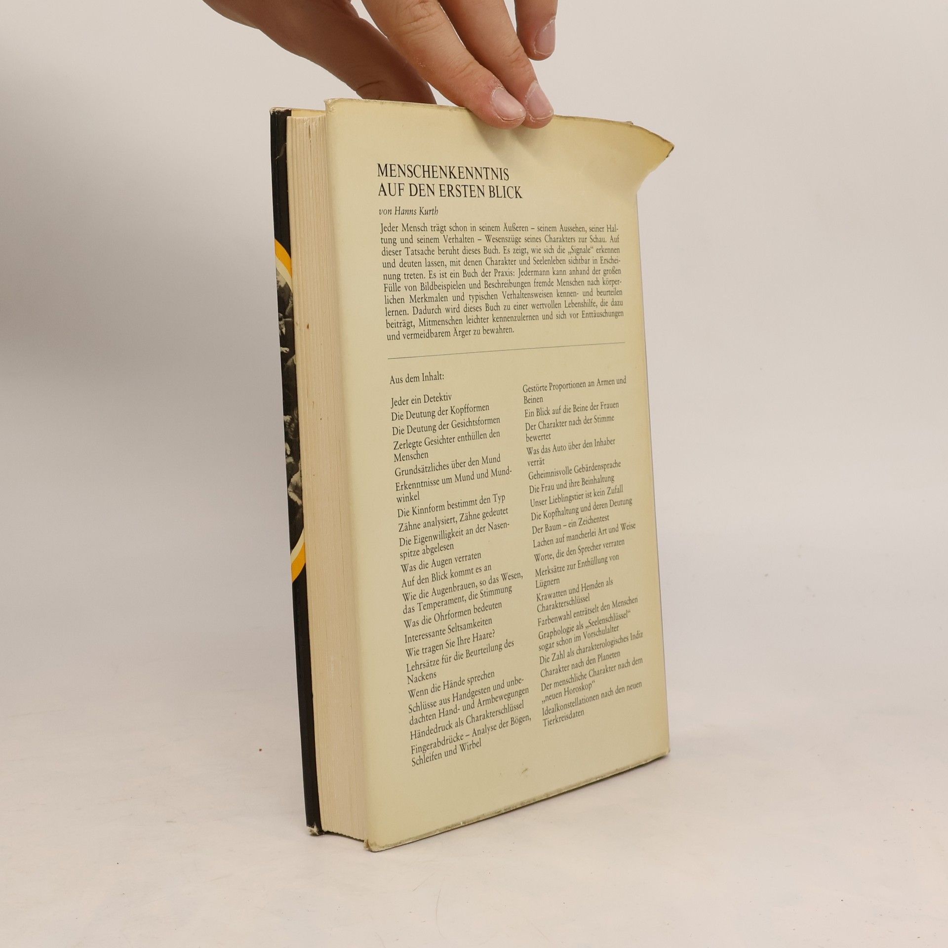 Hanns Kurth Menschenkenntnis auf den ersten Blick