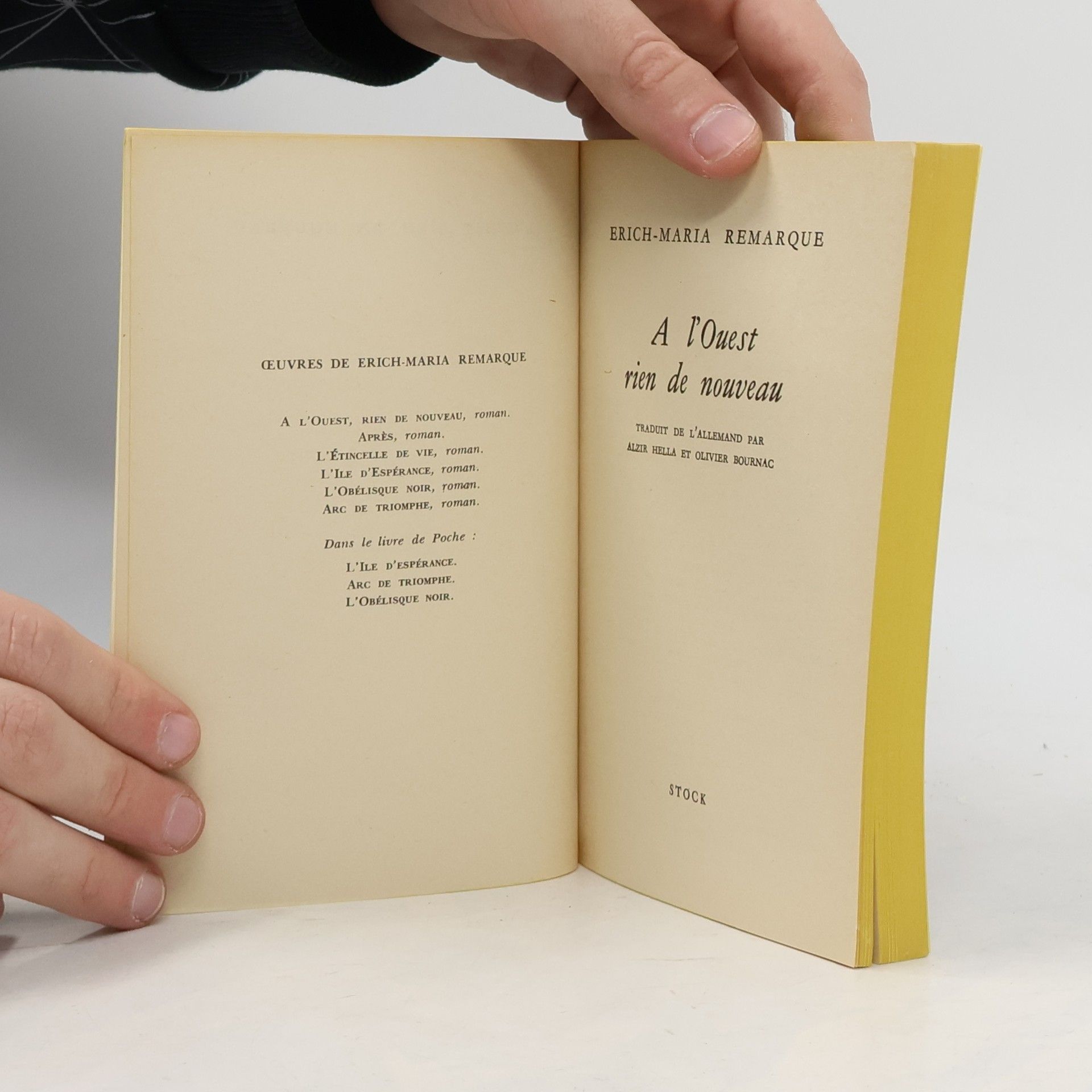 Erich Maria Remarque A l'ouest rien de nouveau