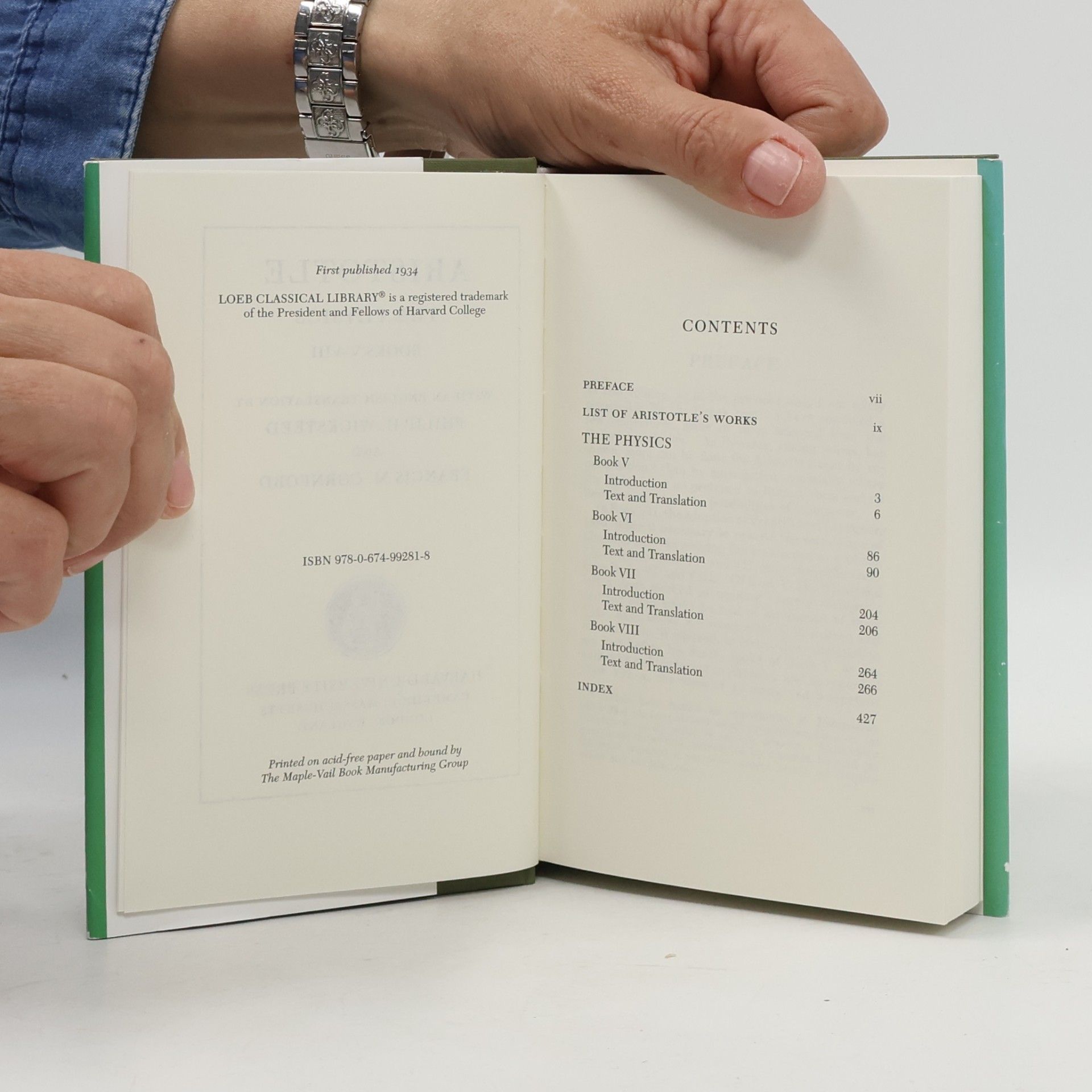 Aristotle Loeb Classical Library - 255: Physics