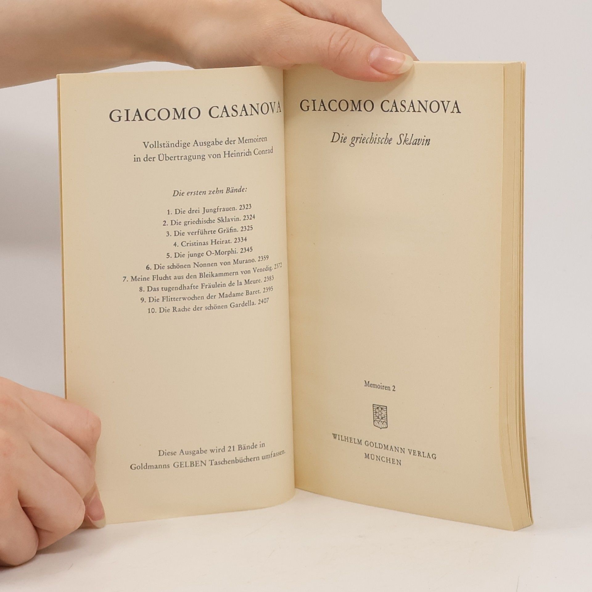 Giacomo Casanova Die griechische Sklavin