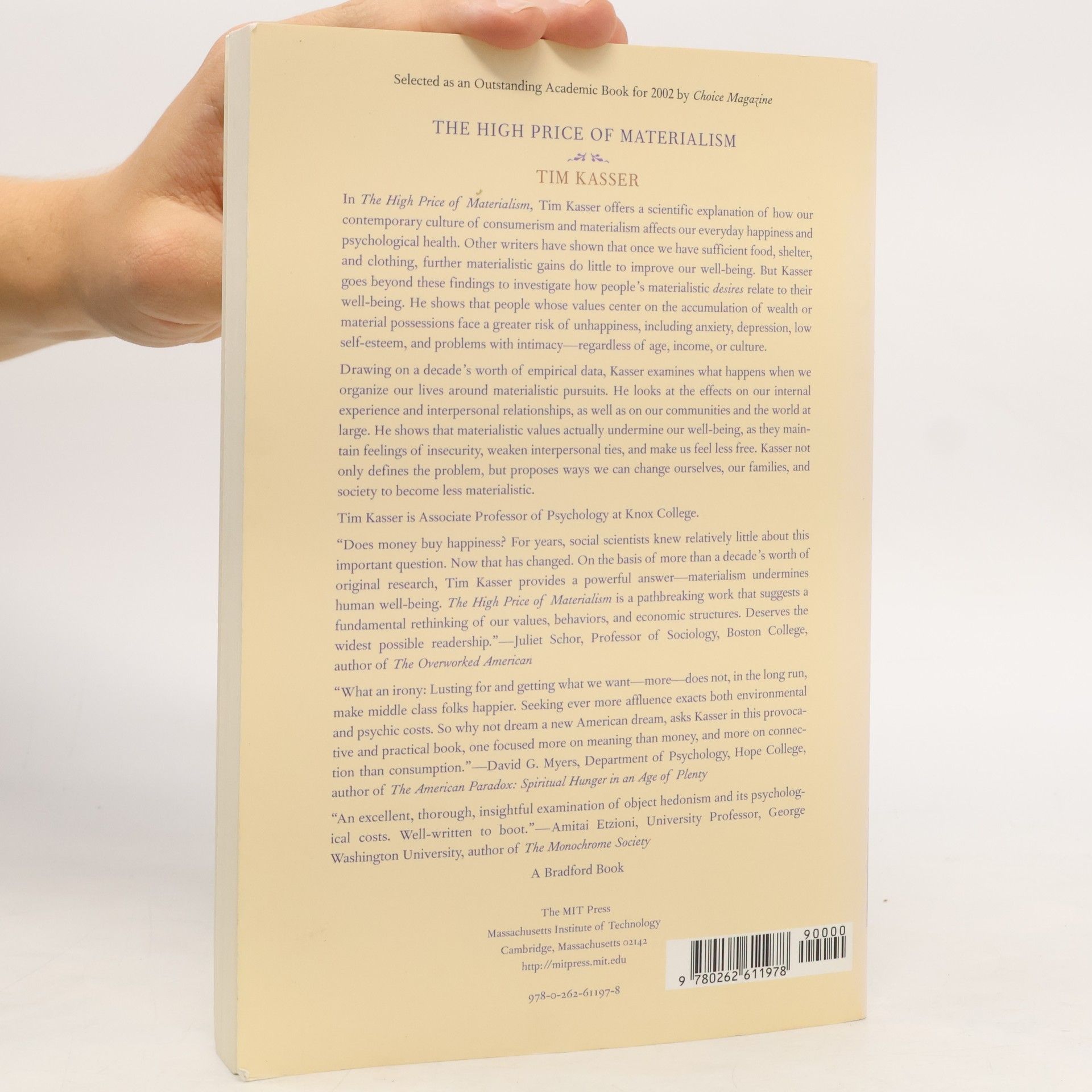 Tim Kasser The High Price of Materialism