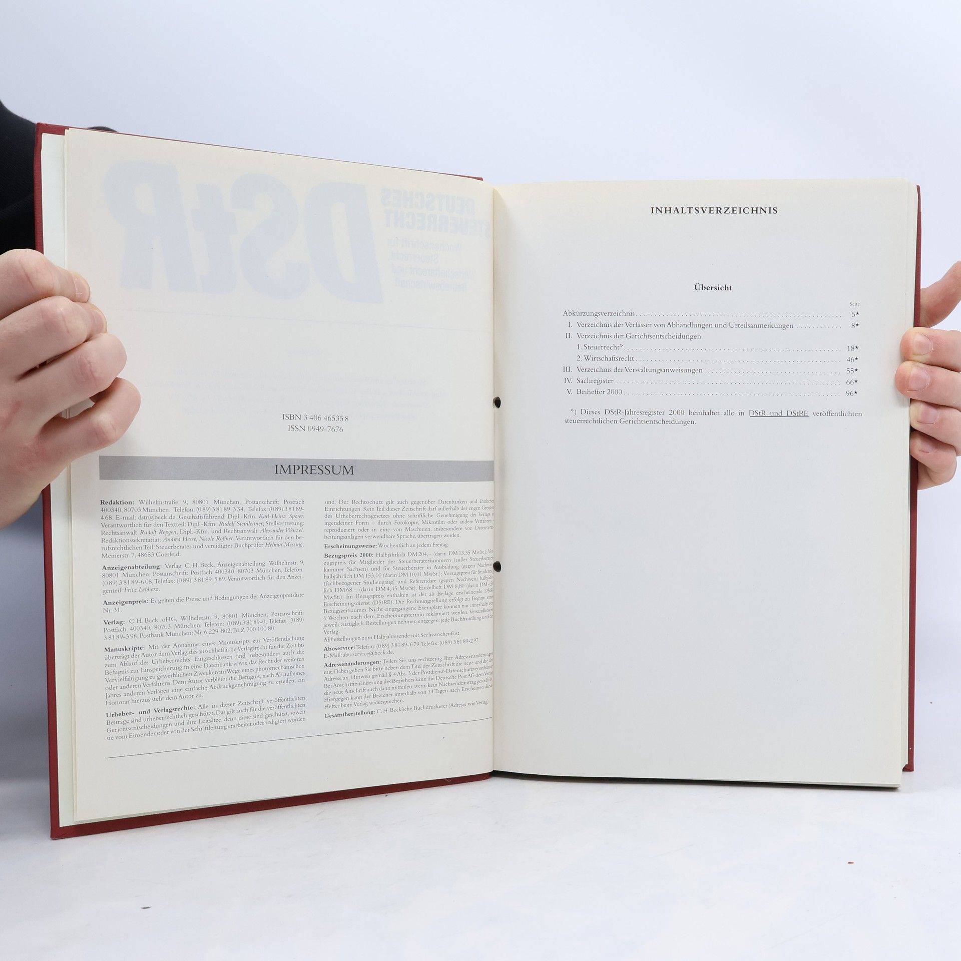 Collectif d'auteurs Deutsches Steuerrecht 2000/II