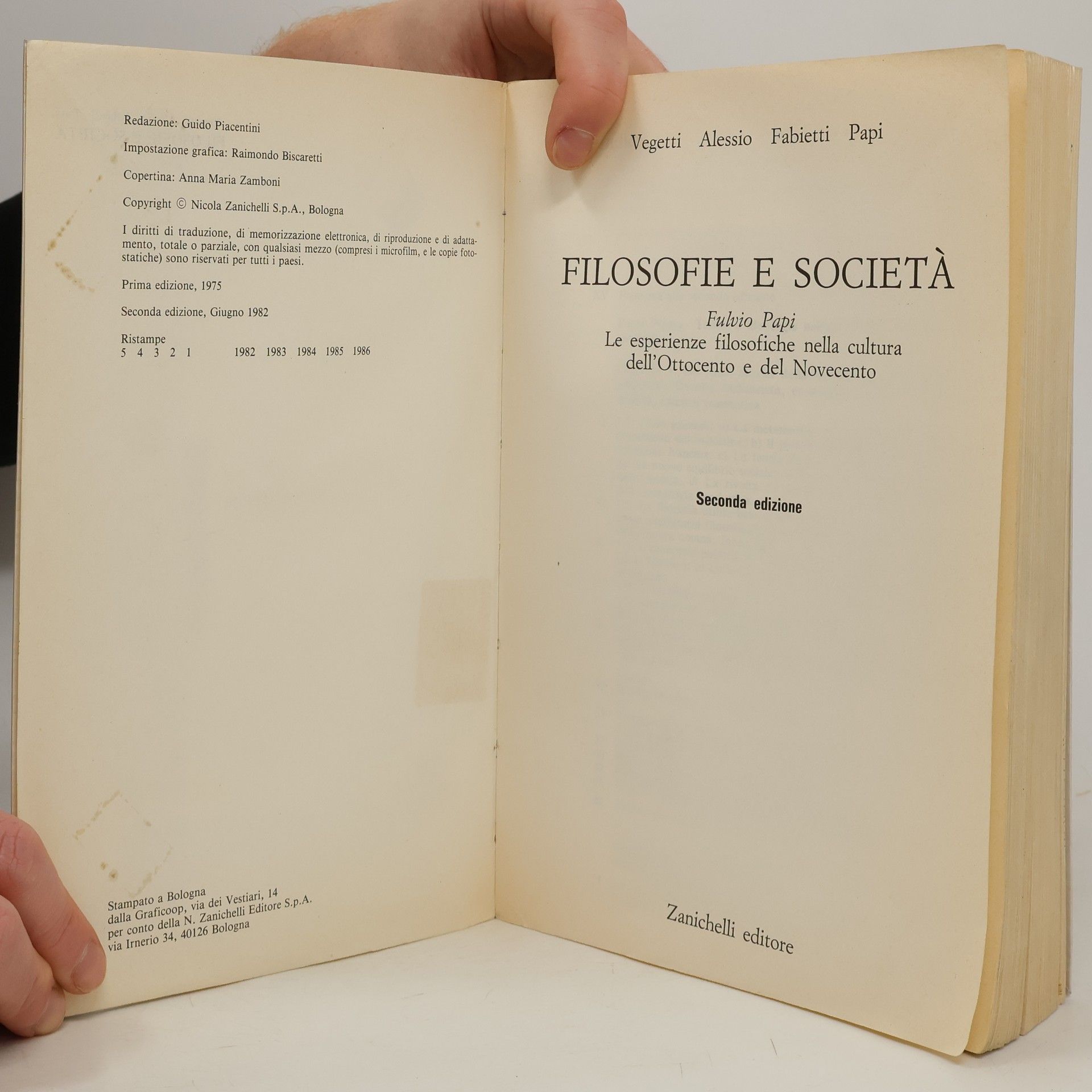 Vegetti Alessio Filosofie e societá