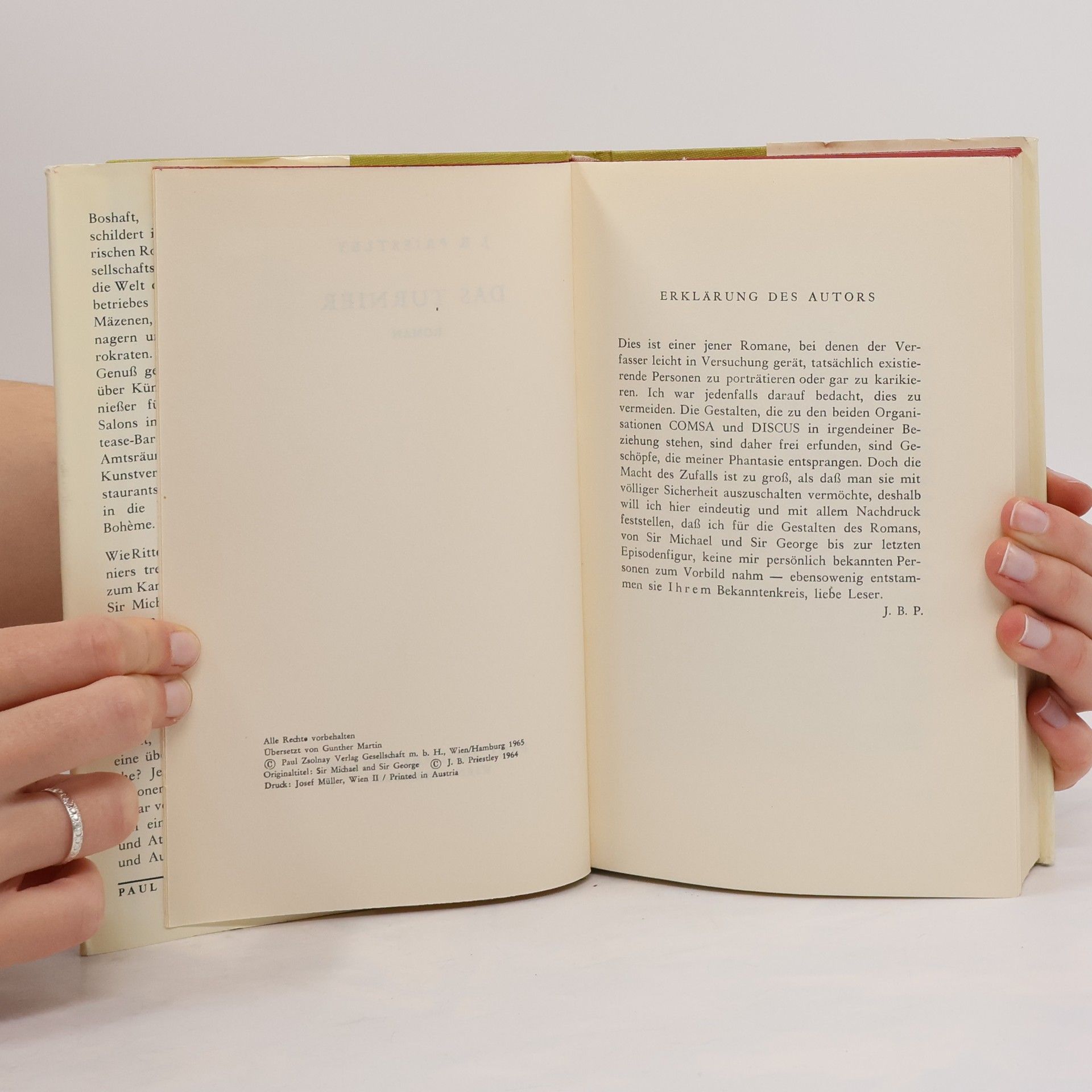 J. B. Priestley Das Turnier