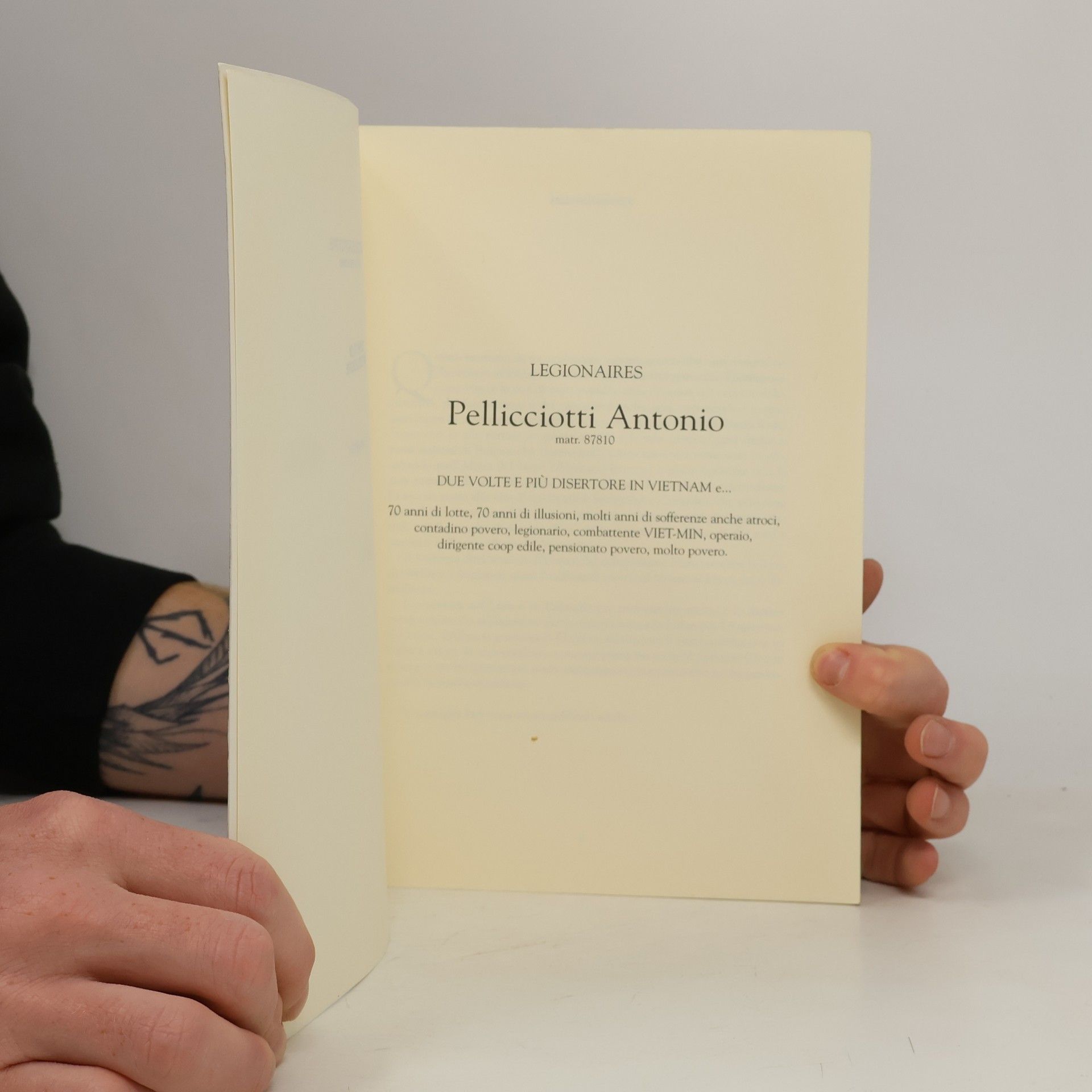 Autores varios Legionaires Pellicciotti Antonio matr. 87810