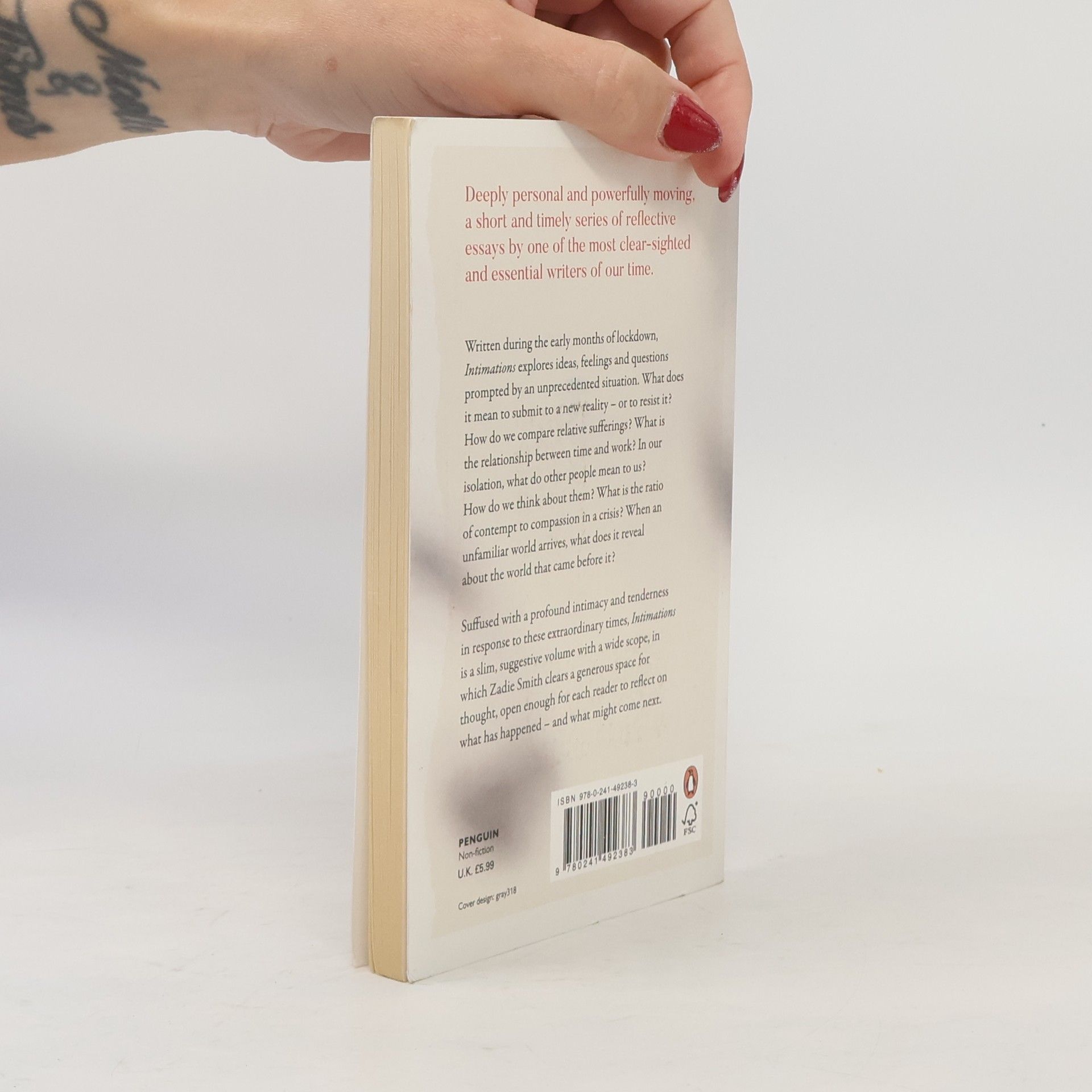 Zadie Smith Intimations : six essays