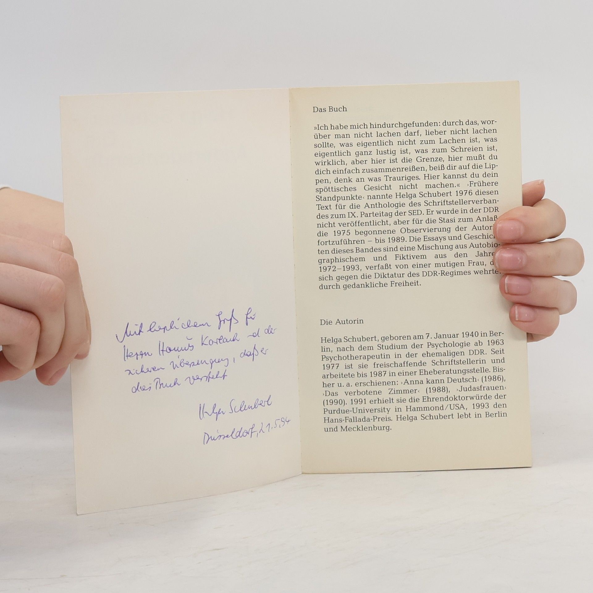 Helga Schubert dtv Literatur: Die Andersdenkende