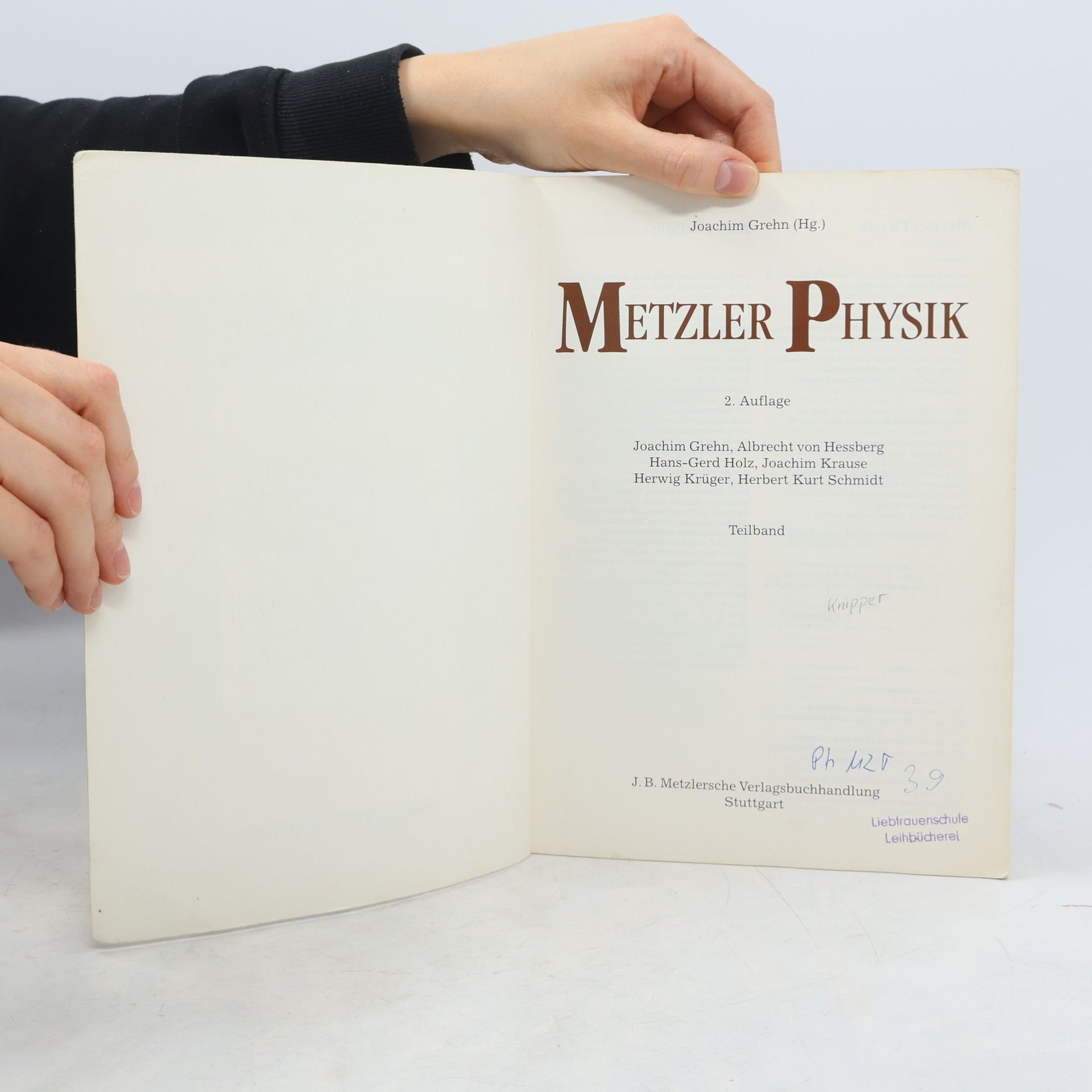 Joachim Grehn Metzler Physik - 2. Auflage