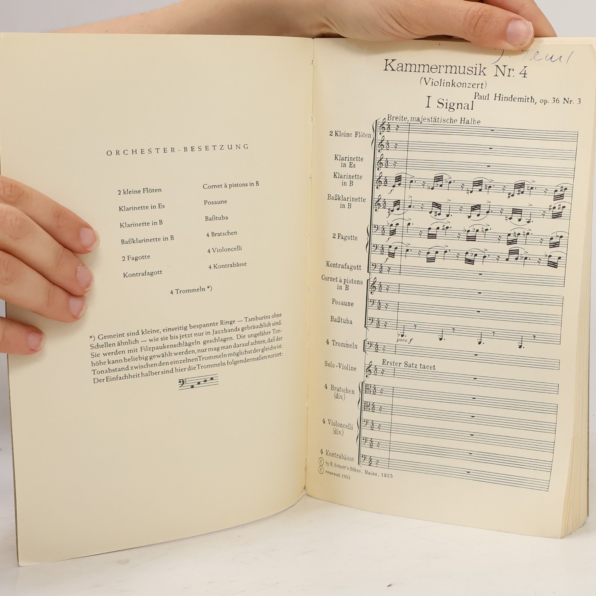 Paul Hindemith Kammermusik Nr. 4