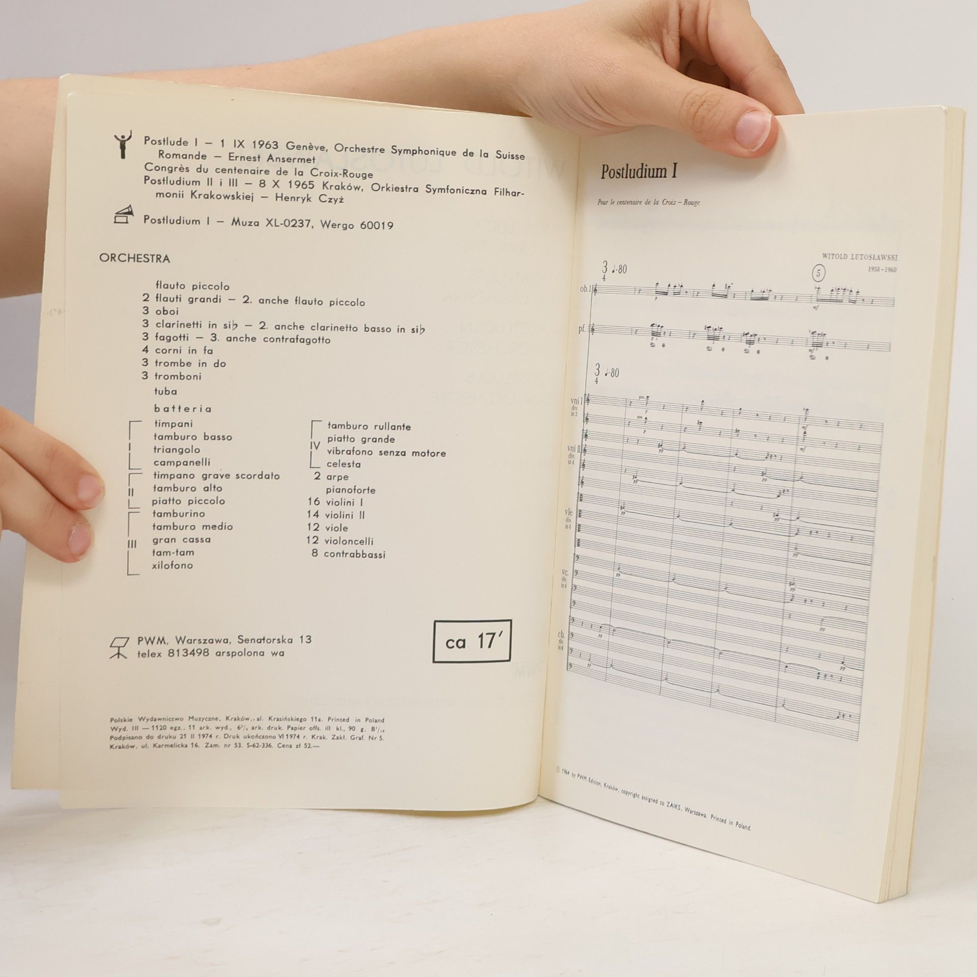 Wincenty Lutosławski 3 postludes for orchestra