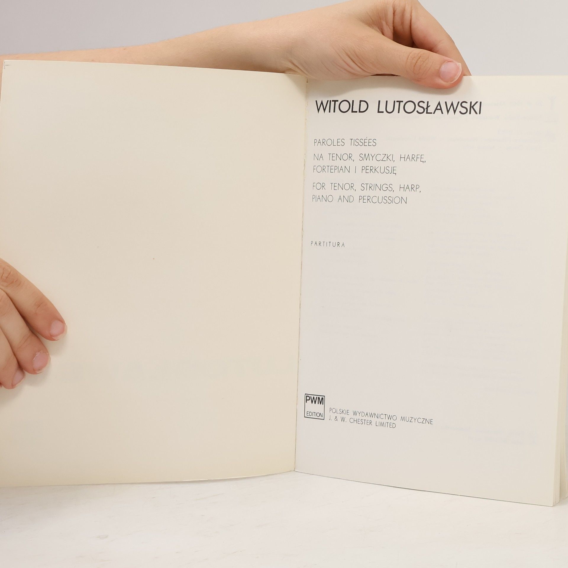 Witold Lutosławski Paroles tissées