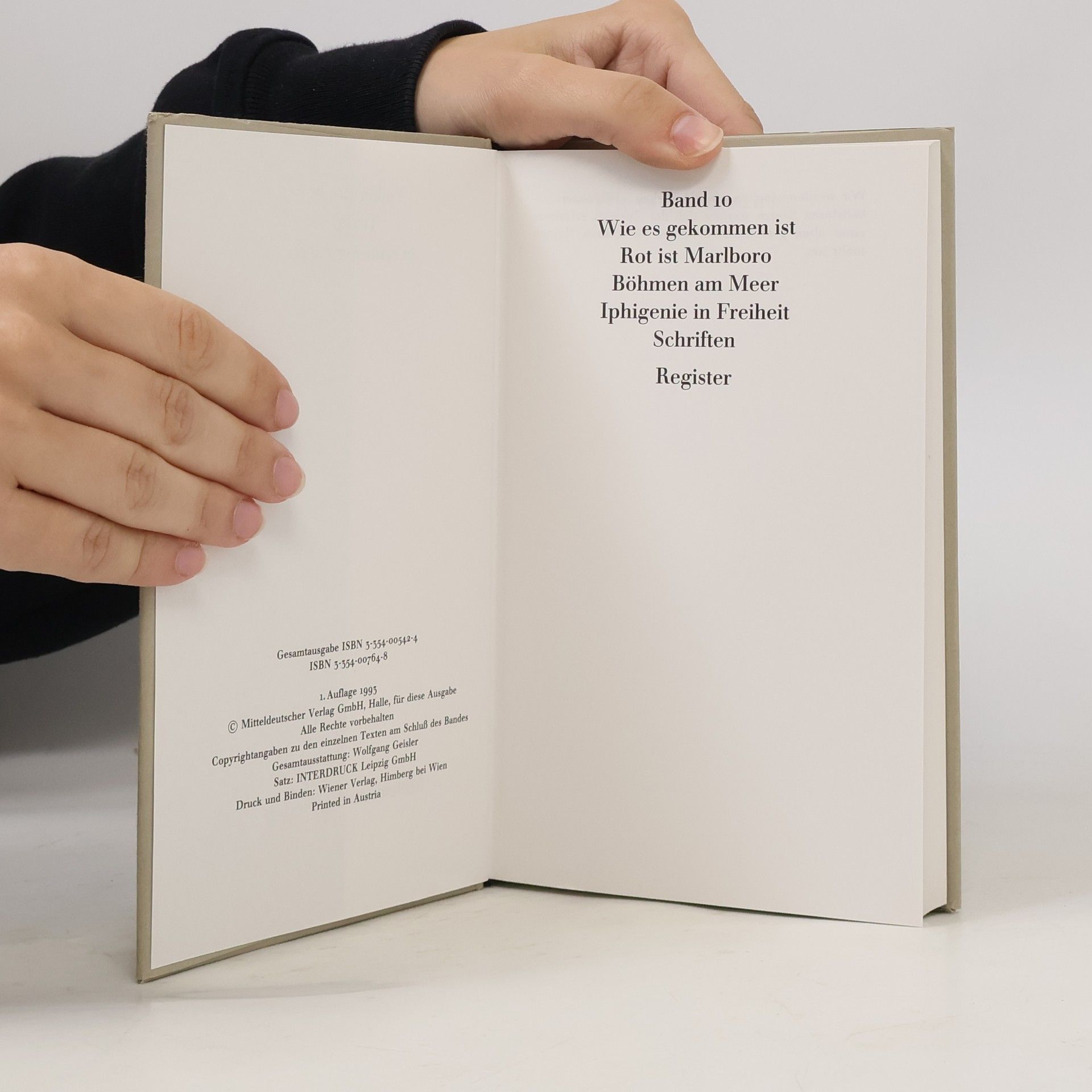 Volker Braun Texte in zeitlicher Folge 10